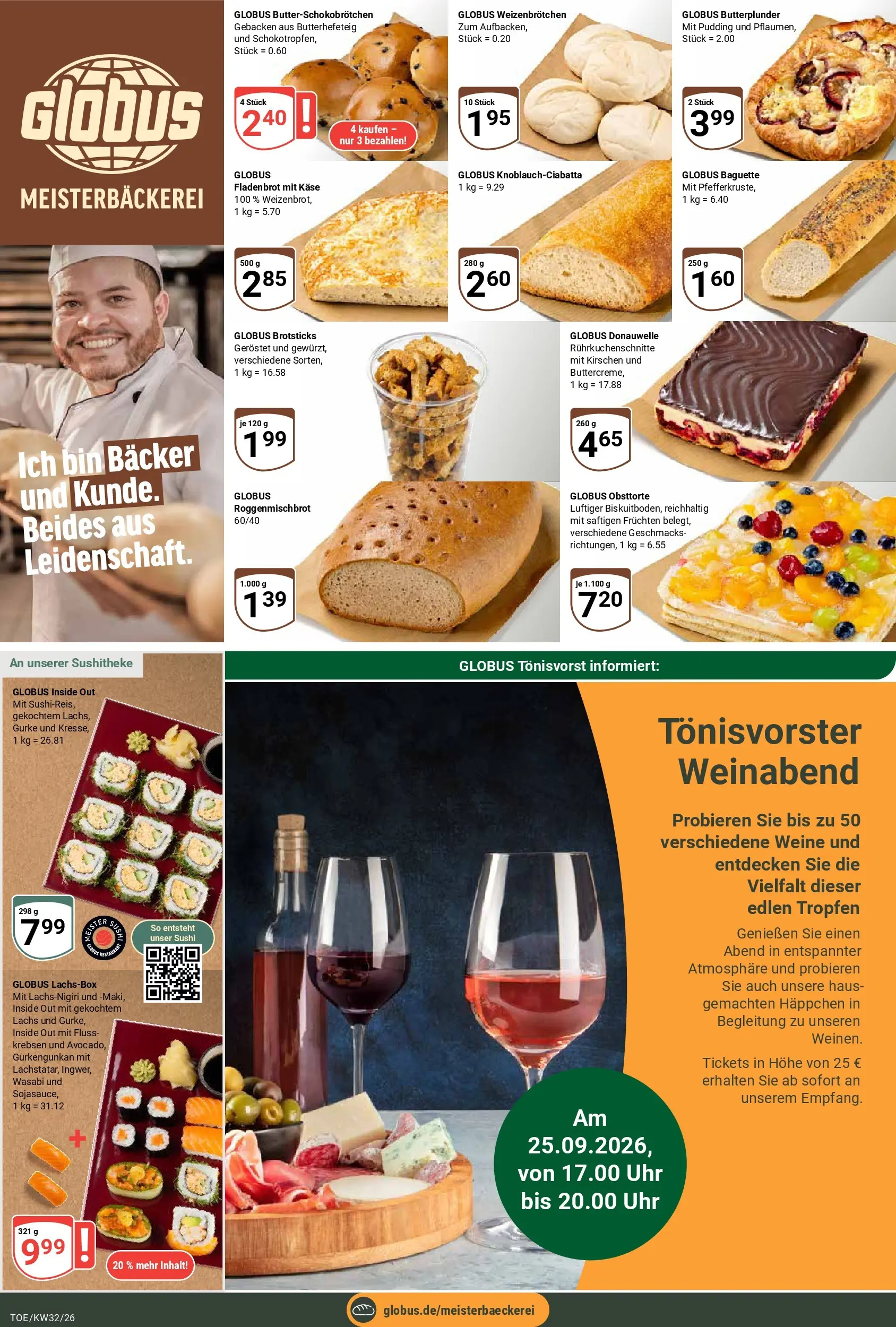 Globus Prospekt Tönisvorst (ab 03.08.2026) » Angebote online | Seite: 5 | Produkte: Käse, Baguette, Pudding, Lachs