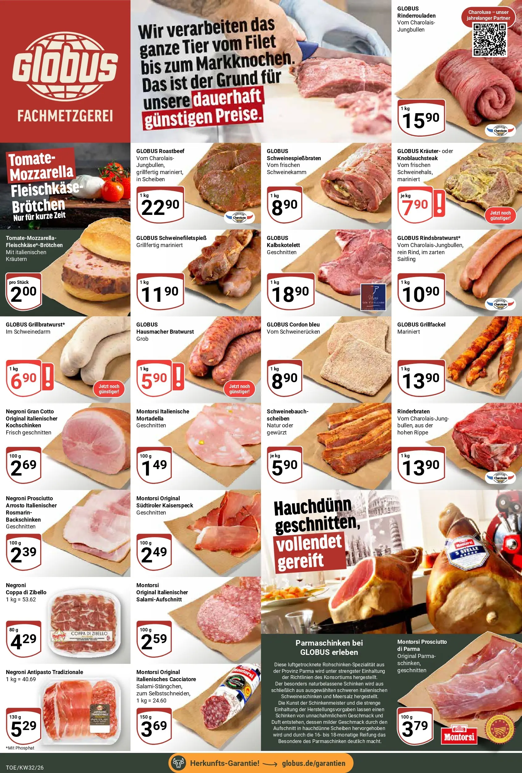 Globus Prospekt Tönisvorst (ab 03.08.2026) » Angebote online | Seite: 6 | Produkte: Schweinebauch, Bratwurst, Roastbeef, Schweinerucken