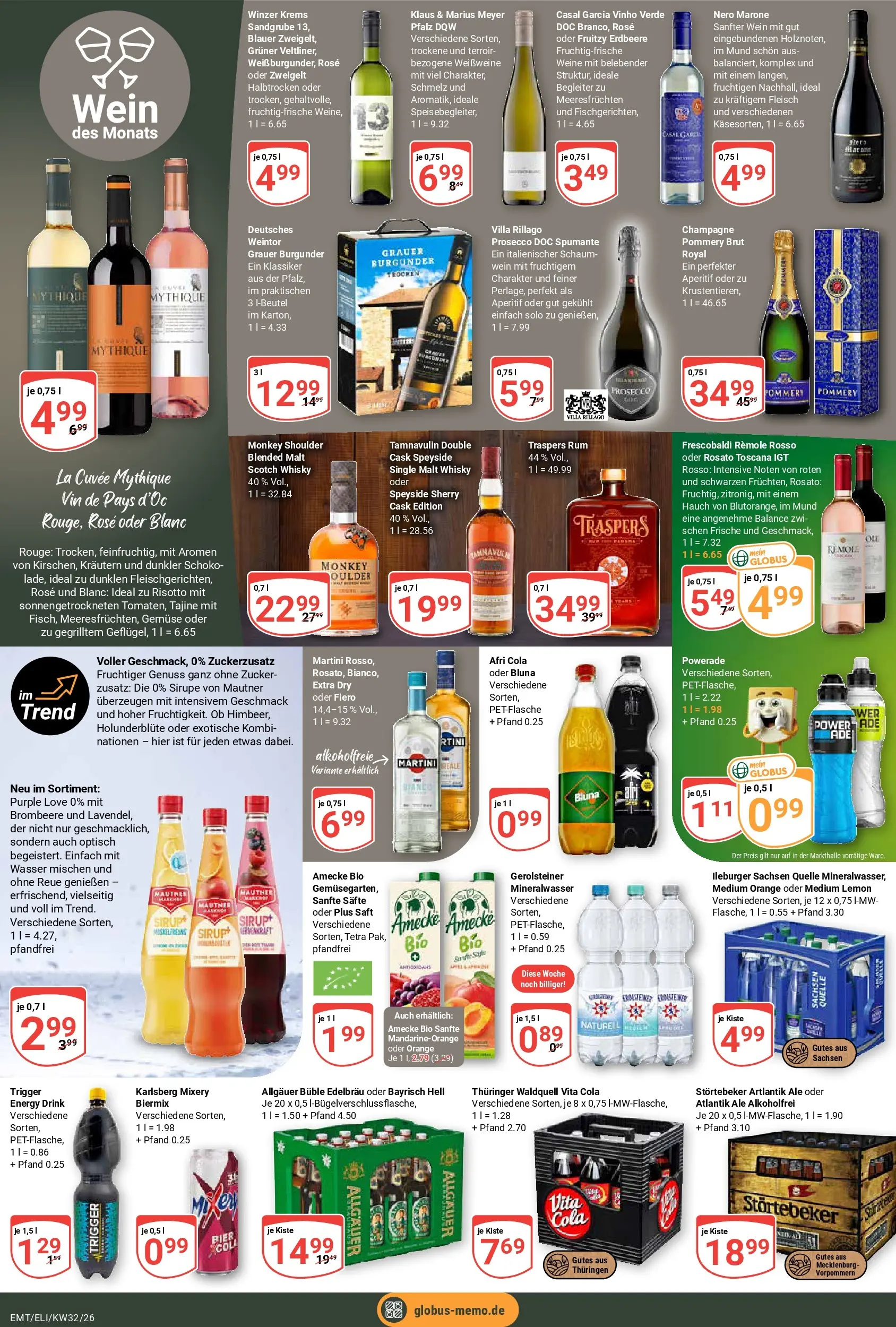 Globus Prospekt Mittelhausen (ab 03.08.2026) » Angebote online | Seite: 20 | Produkte: Bier, Vita cola, Fleisch, Gerolsteiner
