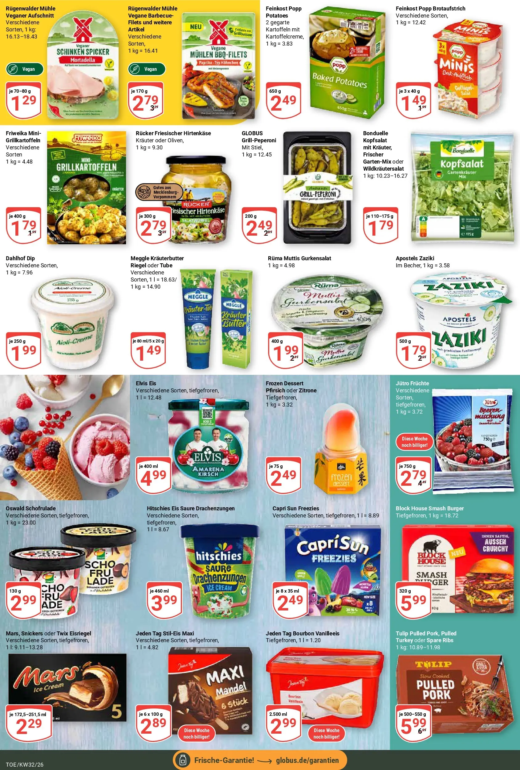 Globus Prospekt Tönisvorst (ab 03.08.2026) » Angebote online | Seite: 9 | Produkte: Spare ribs, Snickers, Kartoffeln, Schinken