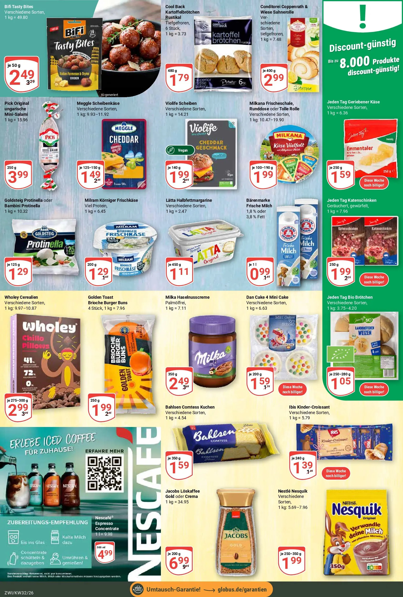 Globus Prospekt Zwickau (ab 03.08.2026) » Angebote online | Seite: 13 | Produkte: Nesquik, Milch, Burger, Lätta