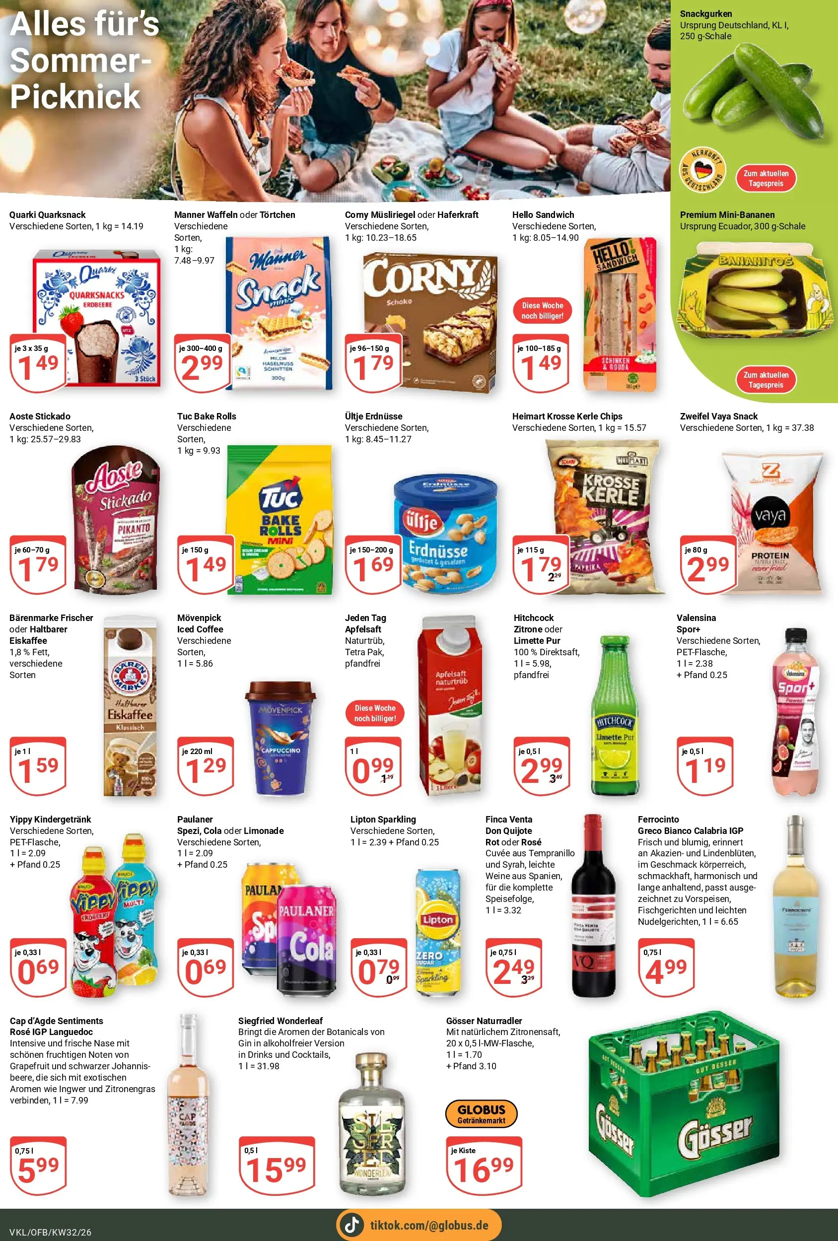 Globus Prospekt Völklingen (ab 03.08.2026) » Angebote online | Seite: 23 | Produkte: Erdnüsse, Waffeln, Limette, Paulaner