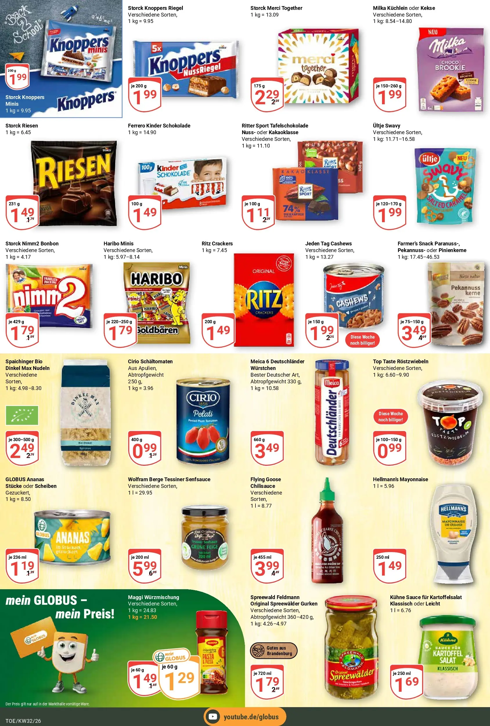 Globus Prospekt Tönisvorst (ab 03.08.2026) » Angebote online | Seite: 12 | Produkte: Maggi, Haribo, Knoppers, Pasta