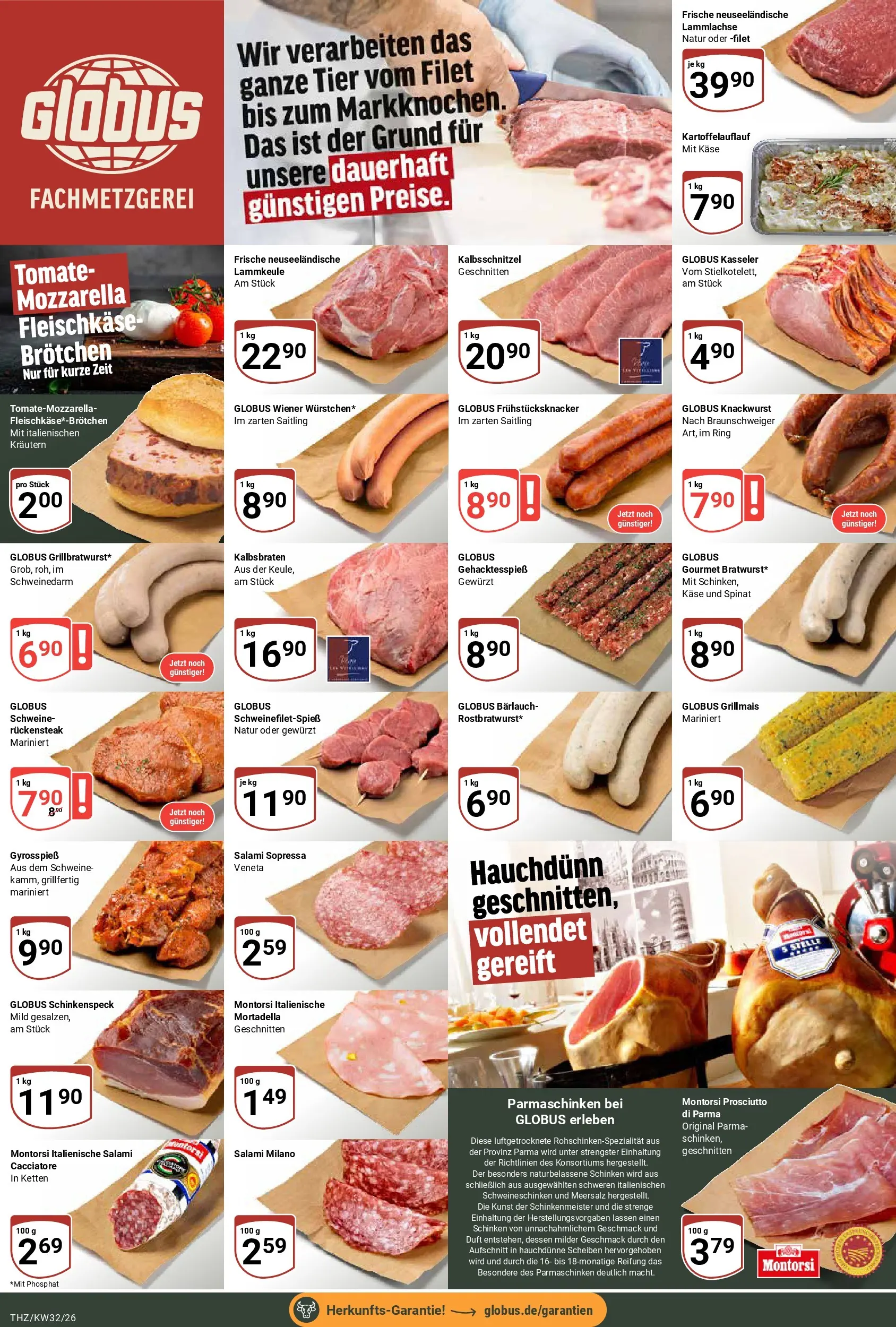Globus Prospekt Zeitz (ab 03.08.2026) » Angebote online | Seite: 8 | Produkte: Lammkeule, Käse, Salami, Schinken