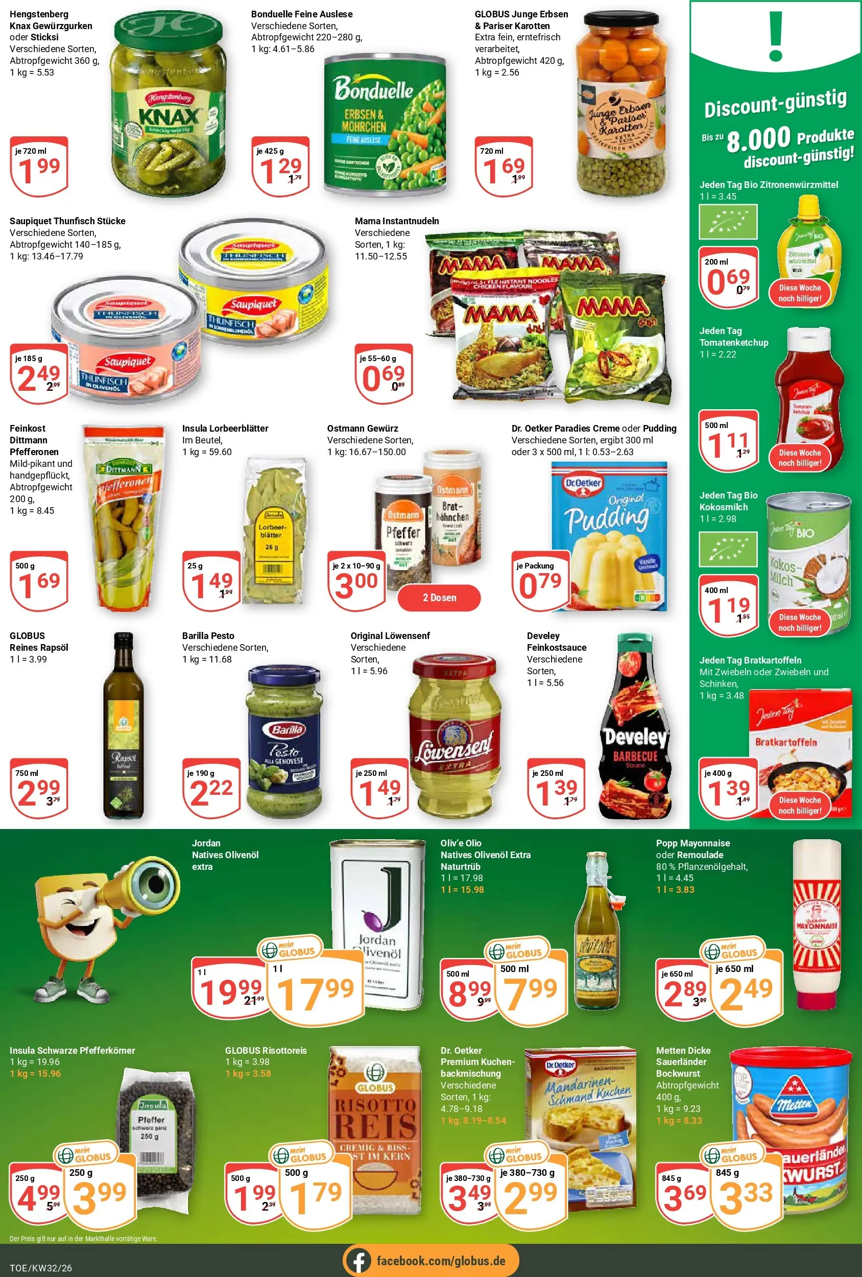 Globus Prospekt Tönisvorst (ab 03.08.2026) » Angebote online | Seite: 13 | Produkte: Hahnchen, Olivenol, Mayonnaise, Erbsen