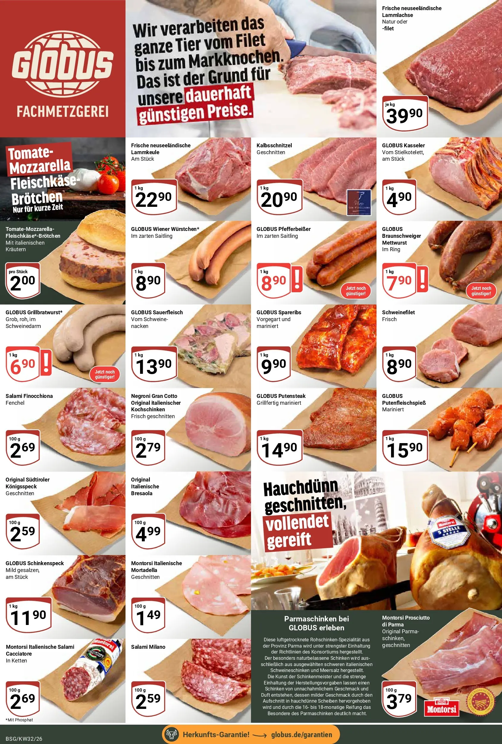 Globus Prospekt Braunschweig (ab 03.08.2026) » Angebote online | Seite: 7 | Produkte: Lammkeule, Schweinefilet, Salami, Schinken