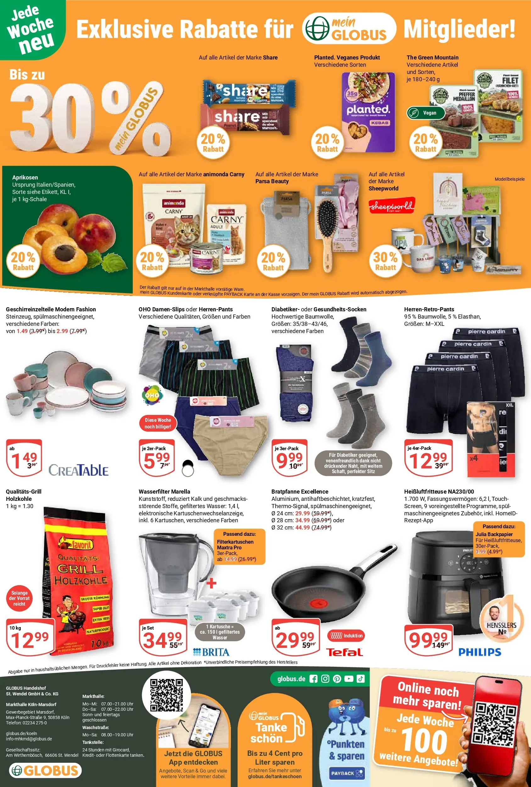 Globus Prospekt Köln (ab 03.08.2026) » Angebote online | Seite: 26 | Produkte: Wasser, Pfeffer, Heißluftfritteuse, Telefon