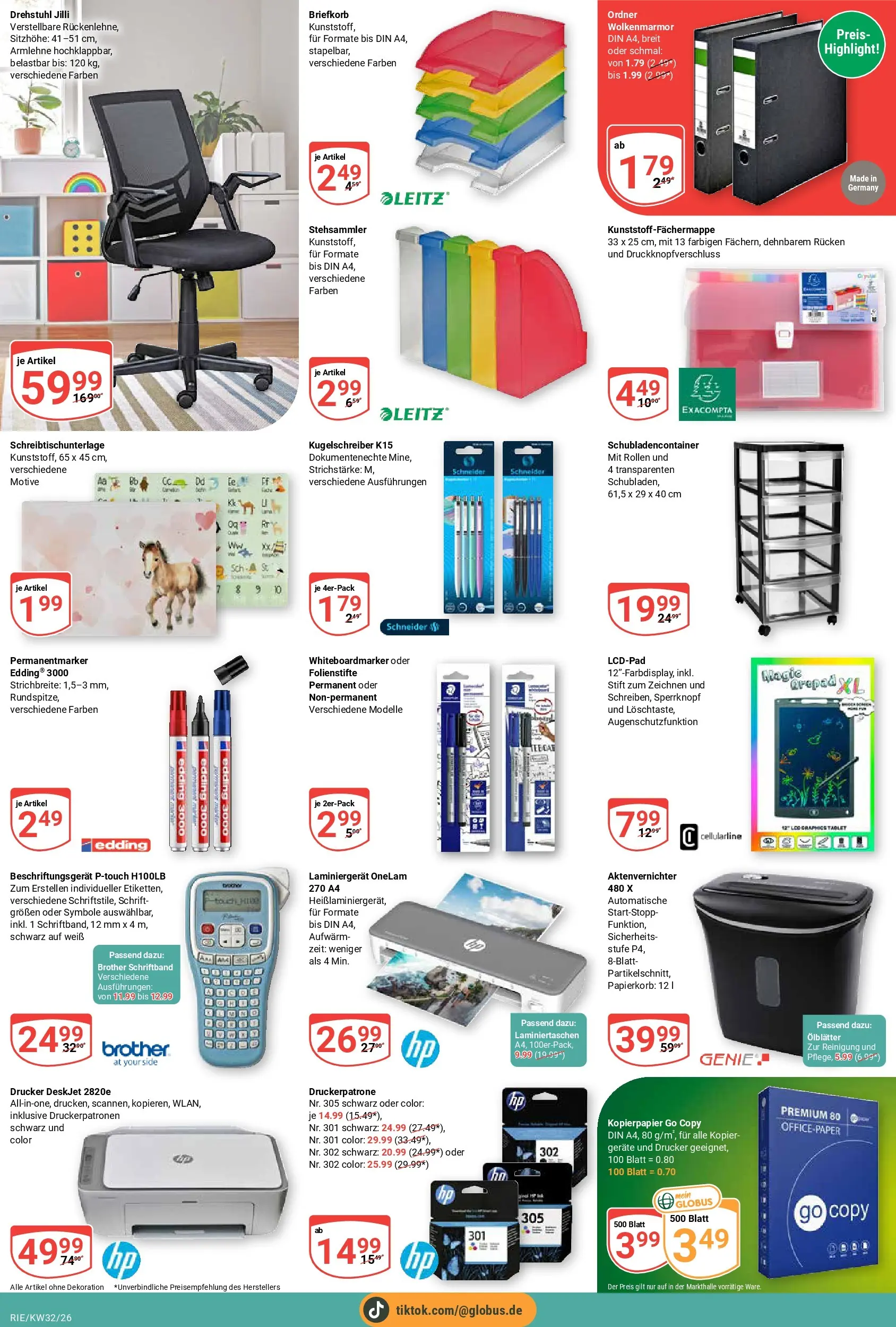 Globus Prospekt Bochum-Riemke (ab 03.08.2026) » Angebote online | Seite: 25 | Produkte: Aktenvernichter, Tablet, Drucker