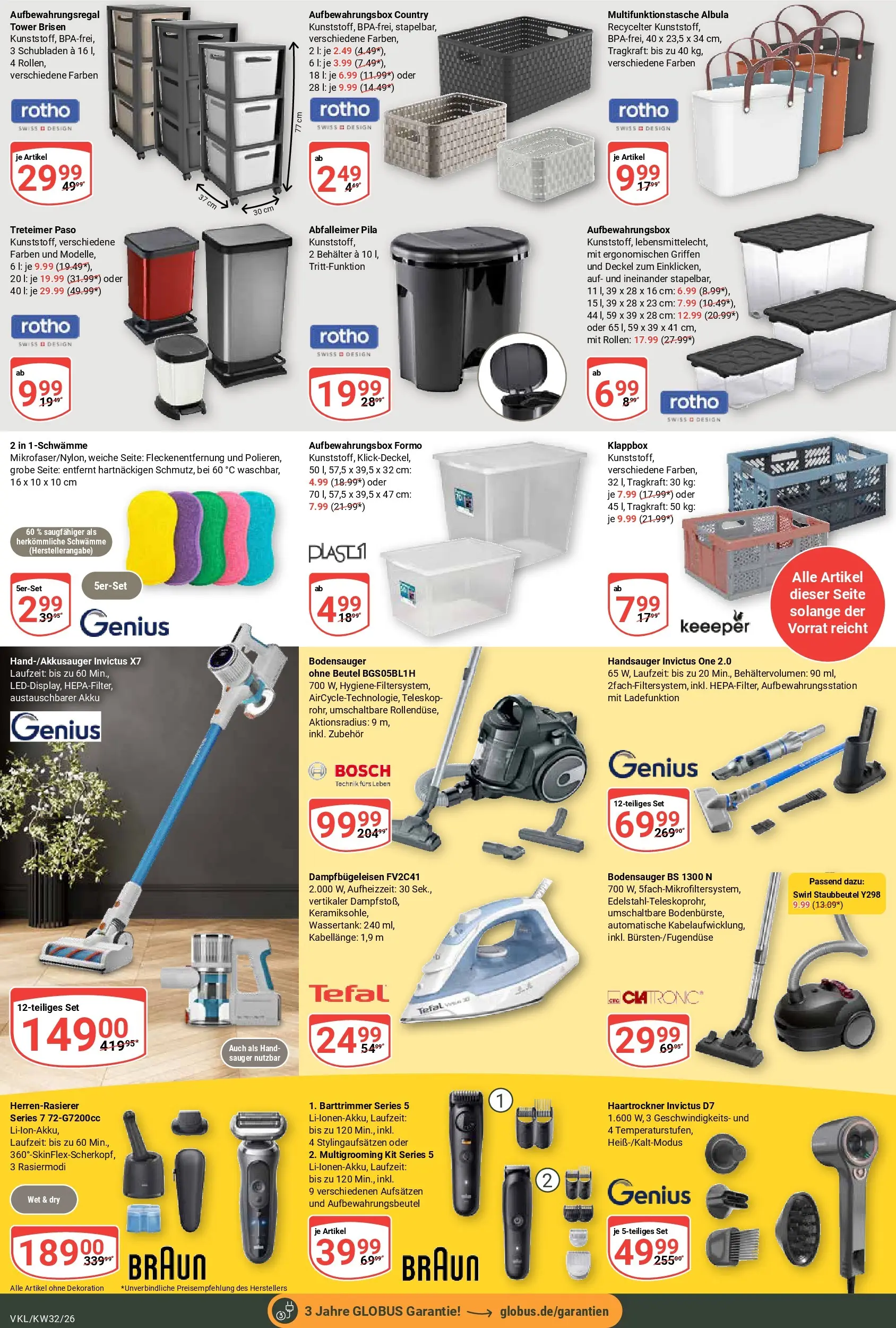 Globus Prospekt Völklingen (ab 03.08.2026) » Angebote online | Seite: 29 | Produkte: Bosch, Haartrockner, Abfalleimer