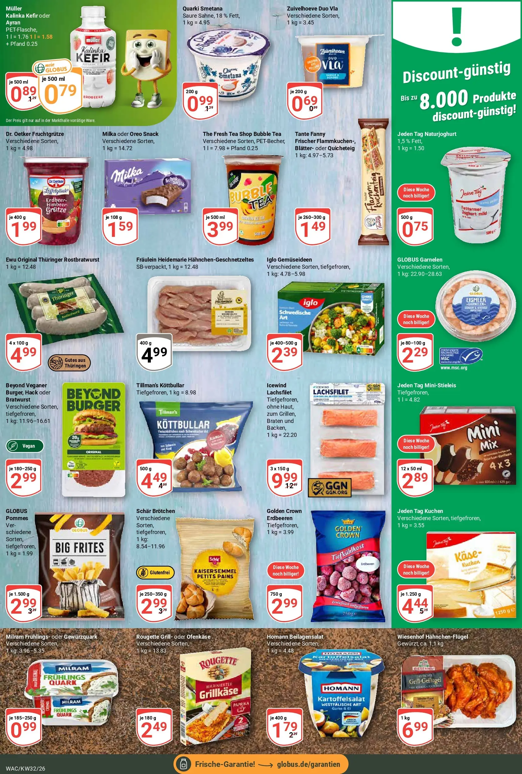 Globus Prospekt Markkleeberg (ab 03.08.2026) » Angebote online | Seite: 10 | Produkte: Kefir, Quark, Garnelen, Erdbeeren