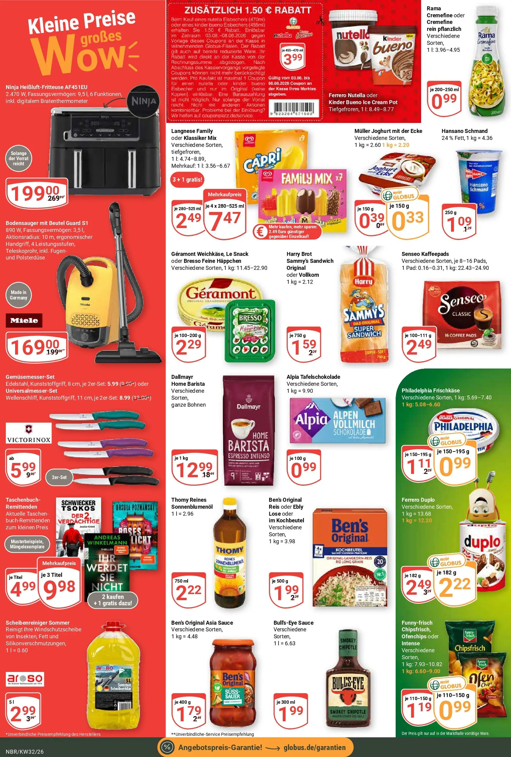 Globus Prospekt Neubrandenburg (ab 03.08.2026) » Angebote online | Seite: 2 | Produkte: Joghurt, Sonnenblumenol, Senseo kaffeepads, Brot