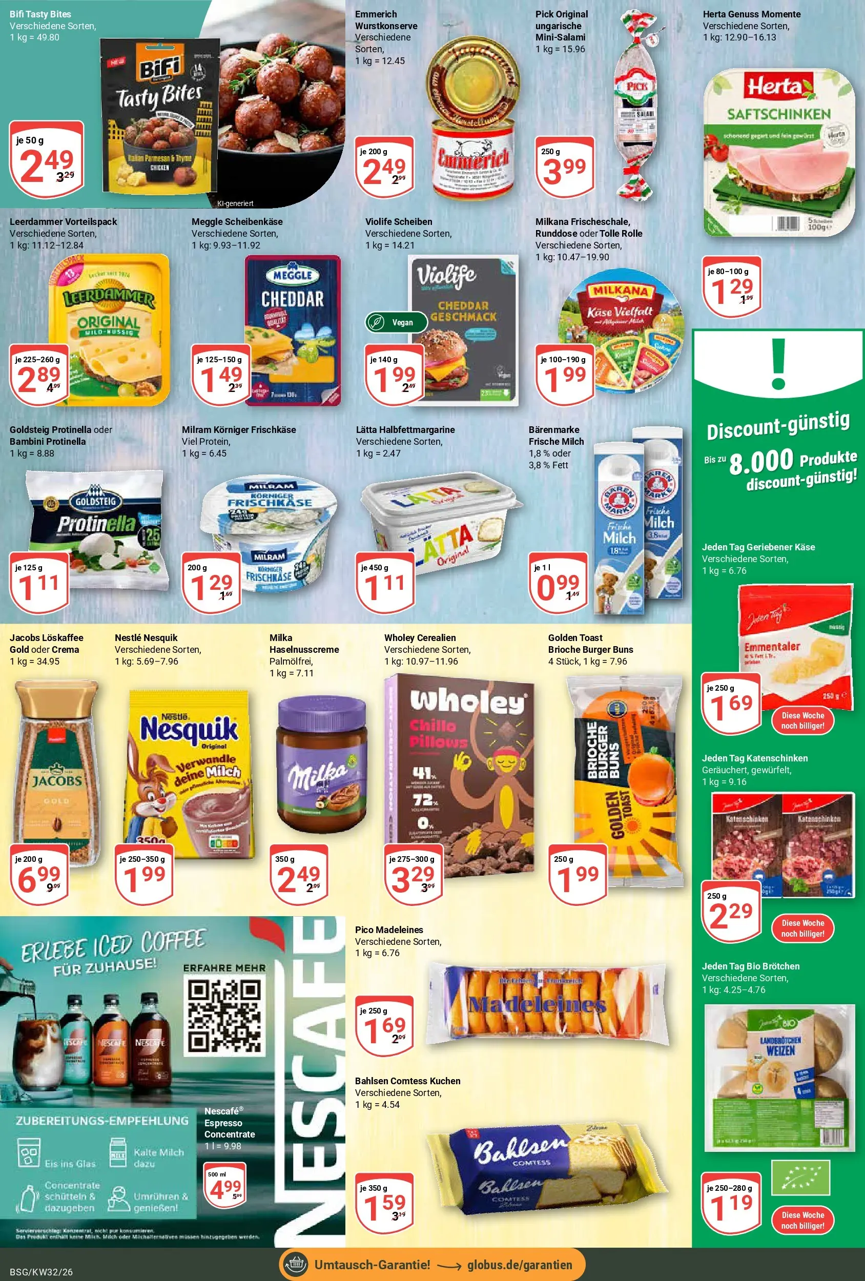 Globus Prospekt Braunschweig (ab 03.08.2026) » Angebote online | Seite: 11 | Produkte: Nesquik, Bifi, Milka, Leerdammer