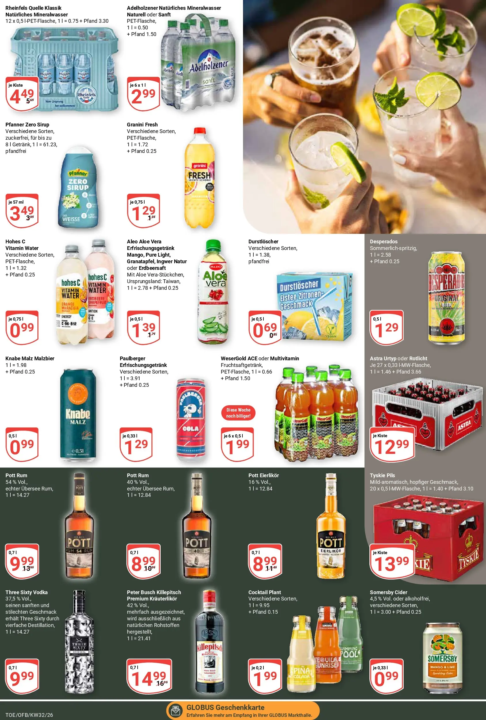 Globus Prospekt Tönisvorst (ab 03.08.2026) » Angebote online | Seite: 18 | Produkte: Durstloscher, Adelholzener, Mineralwasser, Mango
