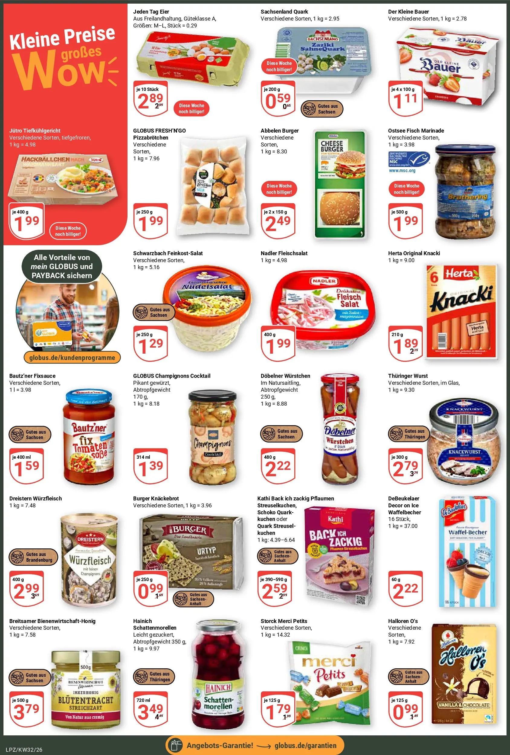 Globus Prospekt Leipzig (ab 03.08.2026) » Angebote online | Seite: 3 | Produkte: Burger, Champignons, Kuchen, Salat