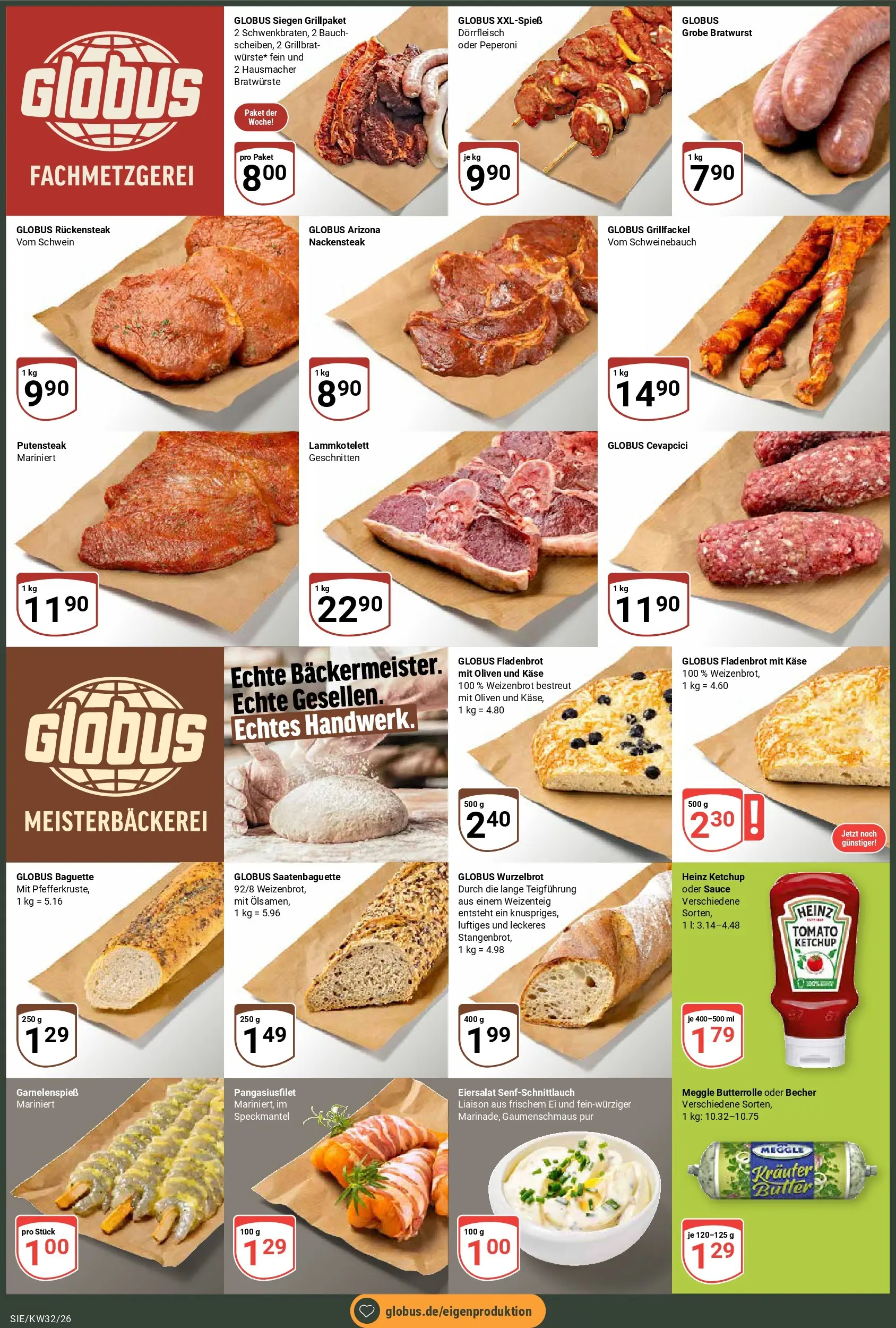 Globus Prospekt Siegen (ab 03.08.2026) » Angebote online | Seite: 2 | Produkte: Butter, Käse, Bratwurst, Ketchup