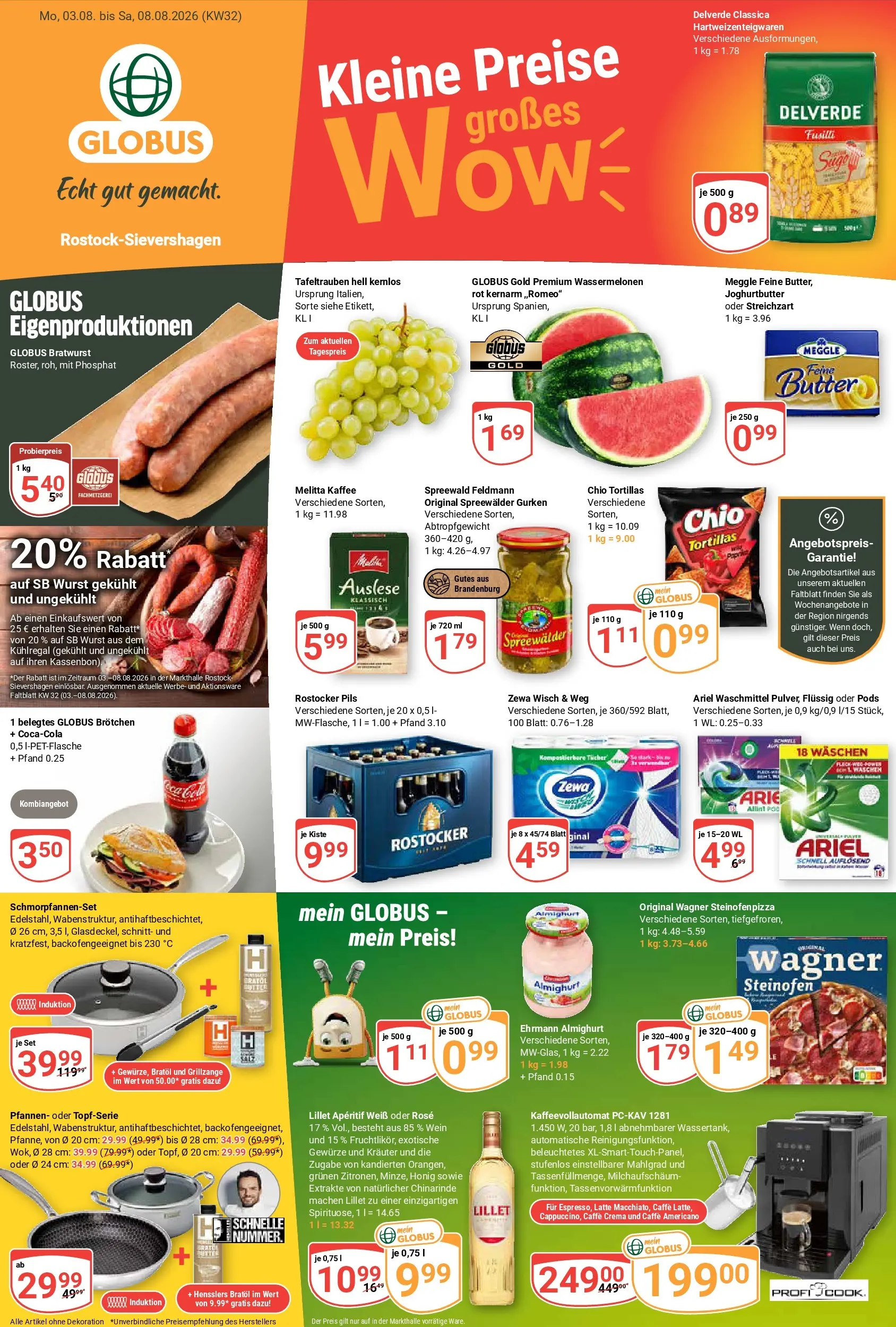 Globus Prospekt Lambrechtshagen (ab 03.08.2026) » Angebote online | Seite: 1 | Produkte: Ariel, Lillet, Gewürze, Chio tortillas