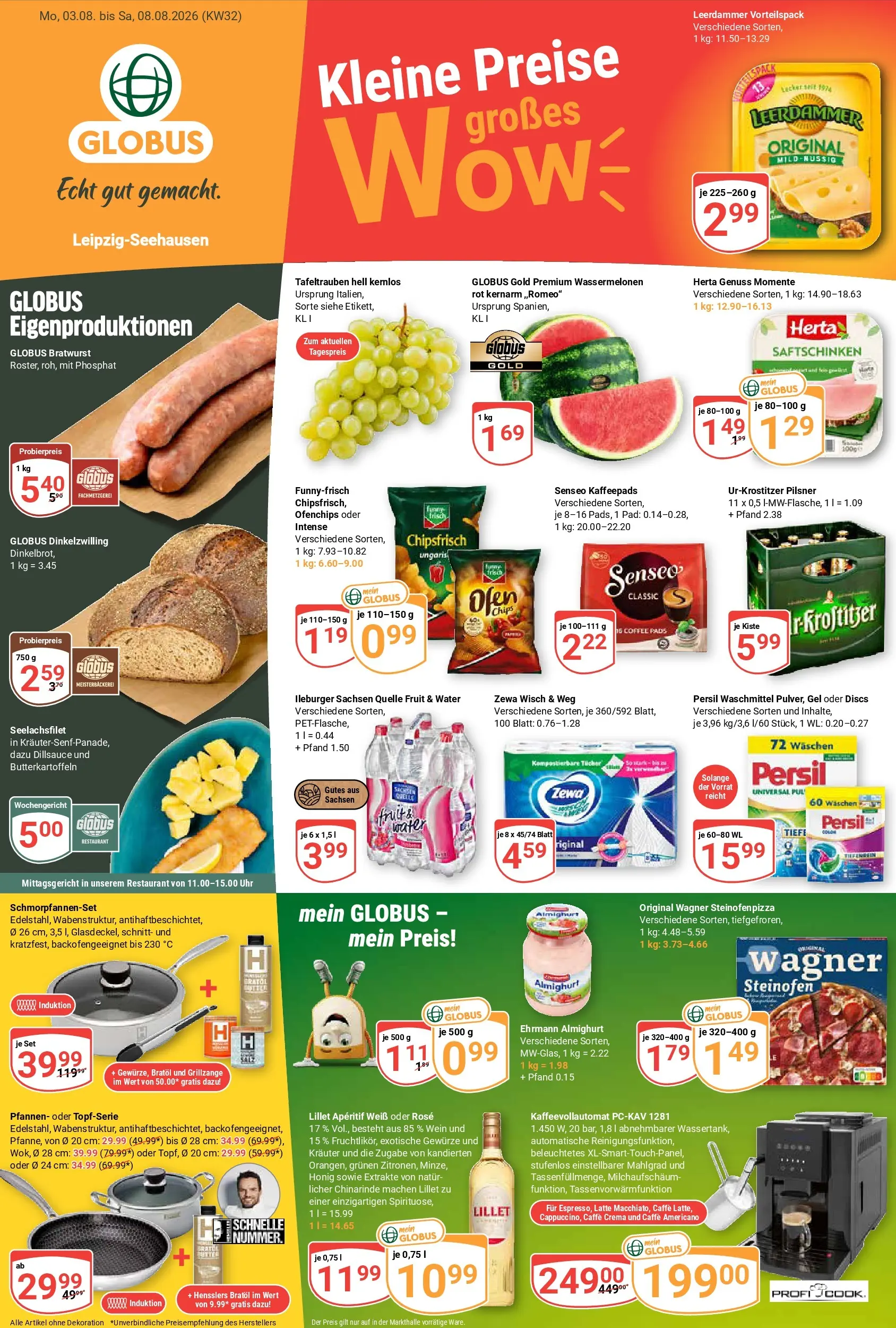 Globus Prospekt Leipzig (ab 03.08.2026) » Angebote online | Seite: 5 | Produkte: Bratwurst, Senseo kaffeepads, Wein, Persil