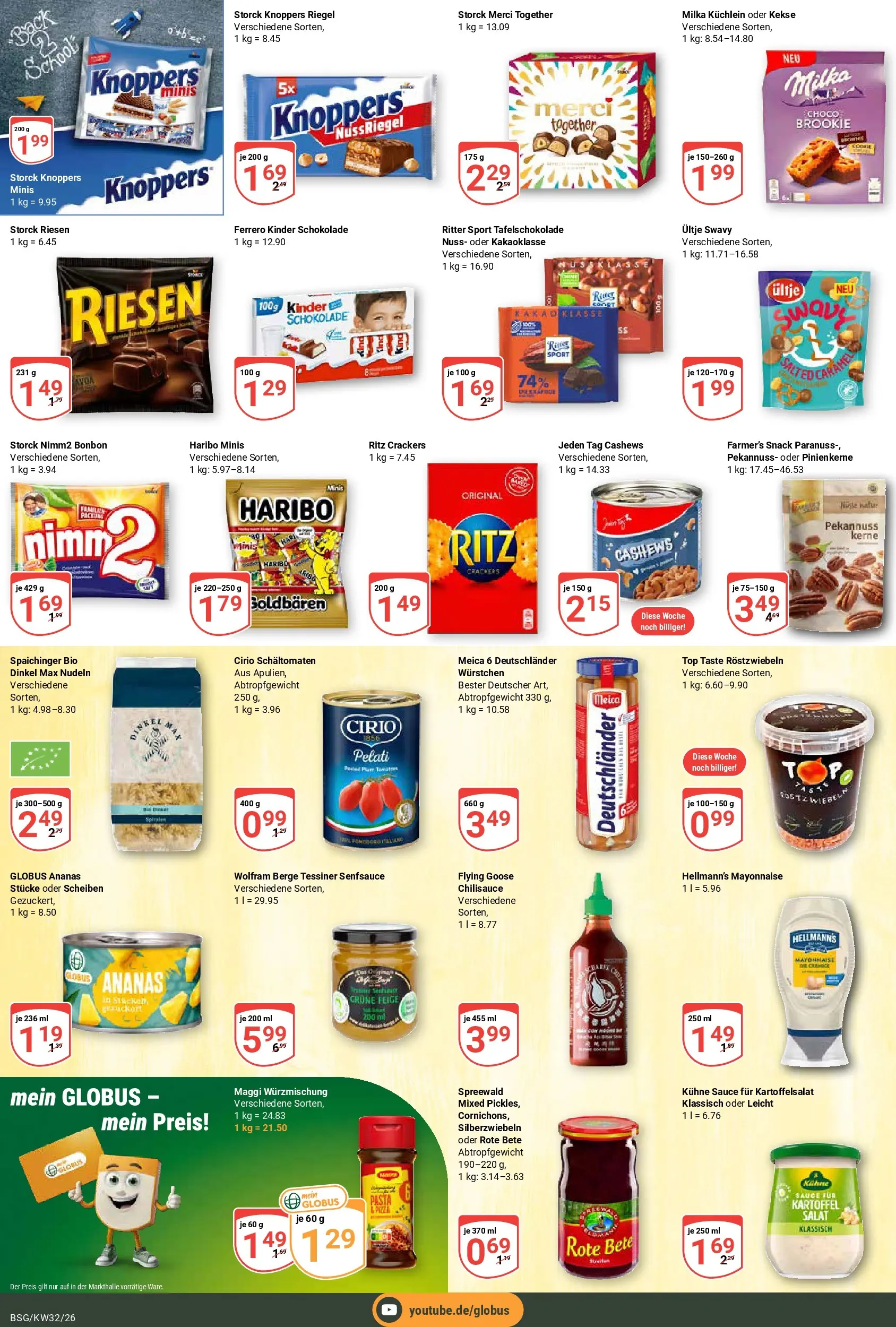 Globus Prospekt Braunschweig (ab 03.08.2026) » Angebote online | Seite: 14 | Produkte: Top, Milka, Knoppers, Kekse