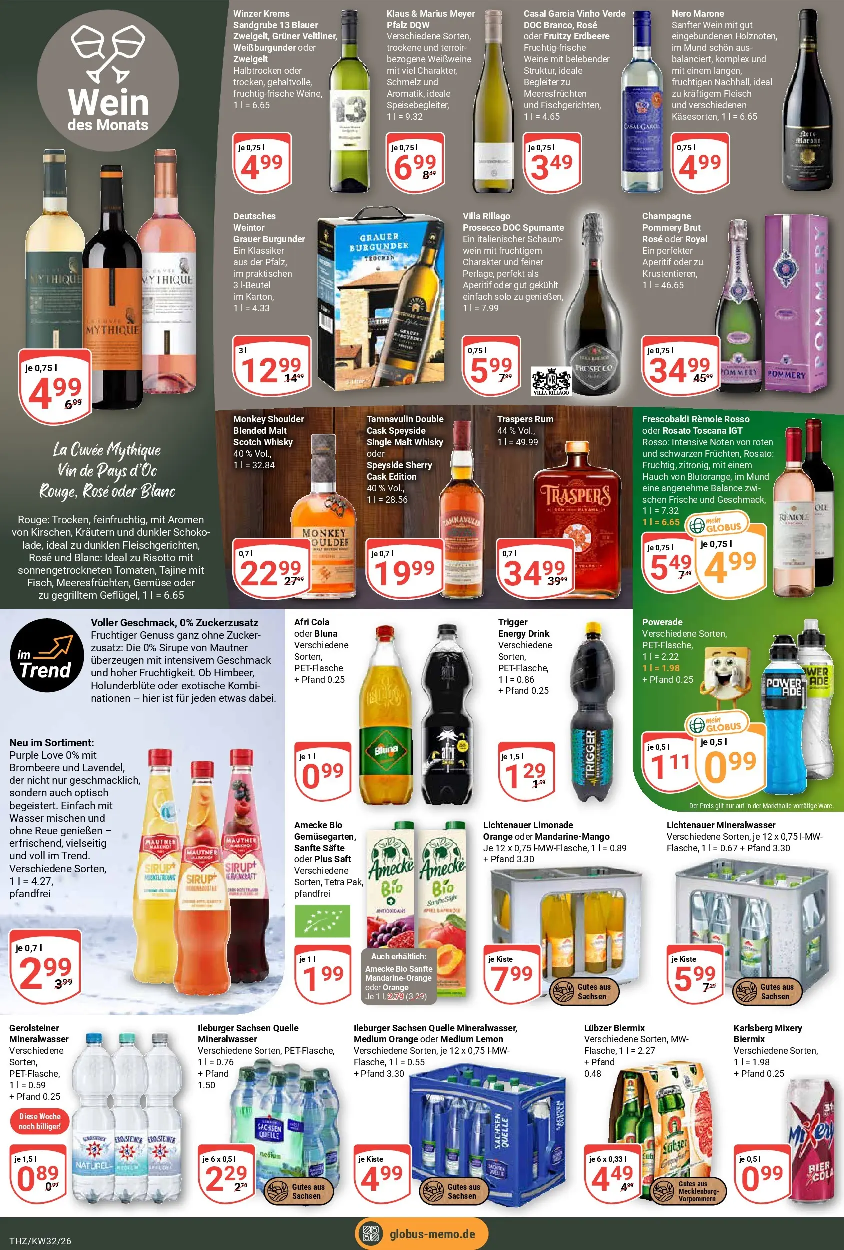 Globus Prospekt Zeitz (ab 03.08.2026) » Angebote online | Seite: 16 | Produkte: Limonade, Wasser, Gemüse, Mixery