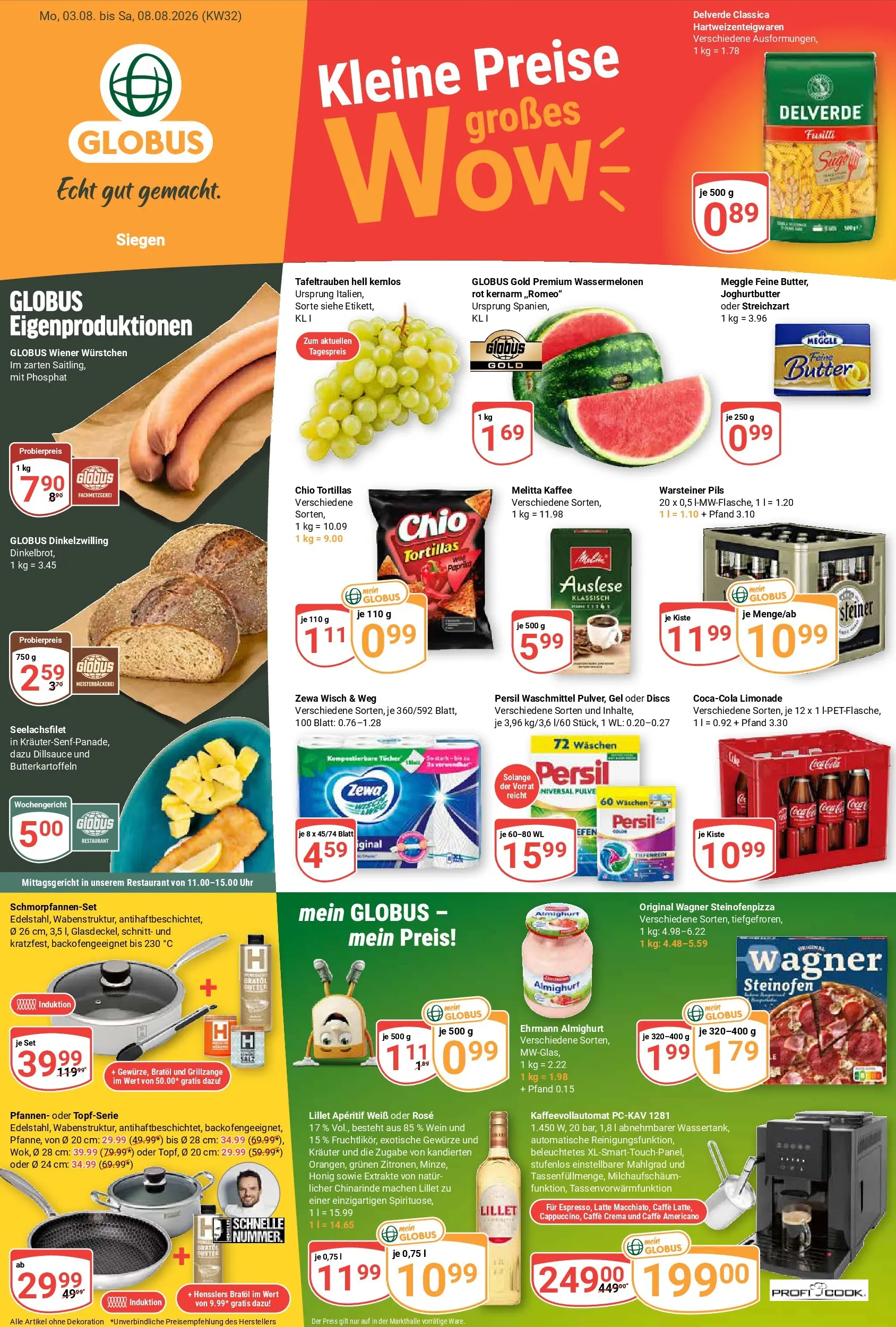 Globus Prospekt Siegen (ab 03.08.2026) » Angebote online | Seite: 5 | Produkte: Waschmittel, Wein, Kaffeevollautomat, Uhr