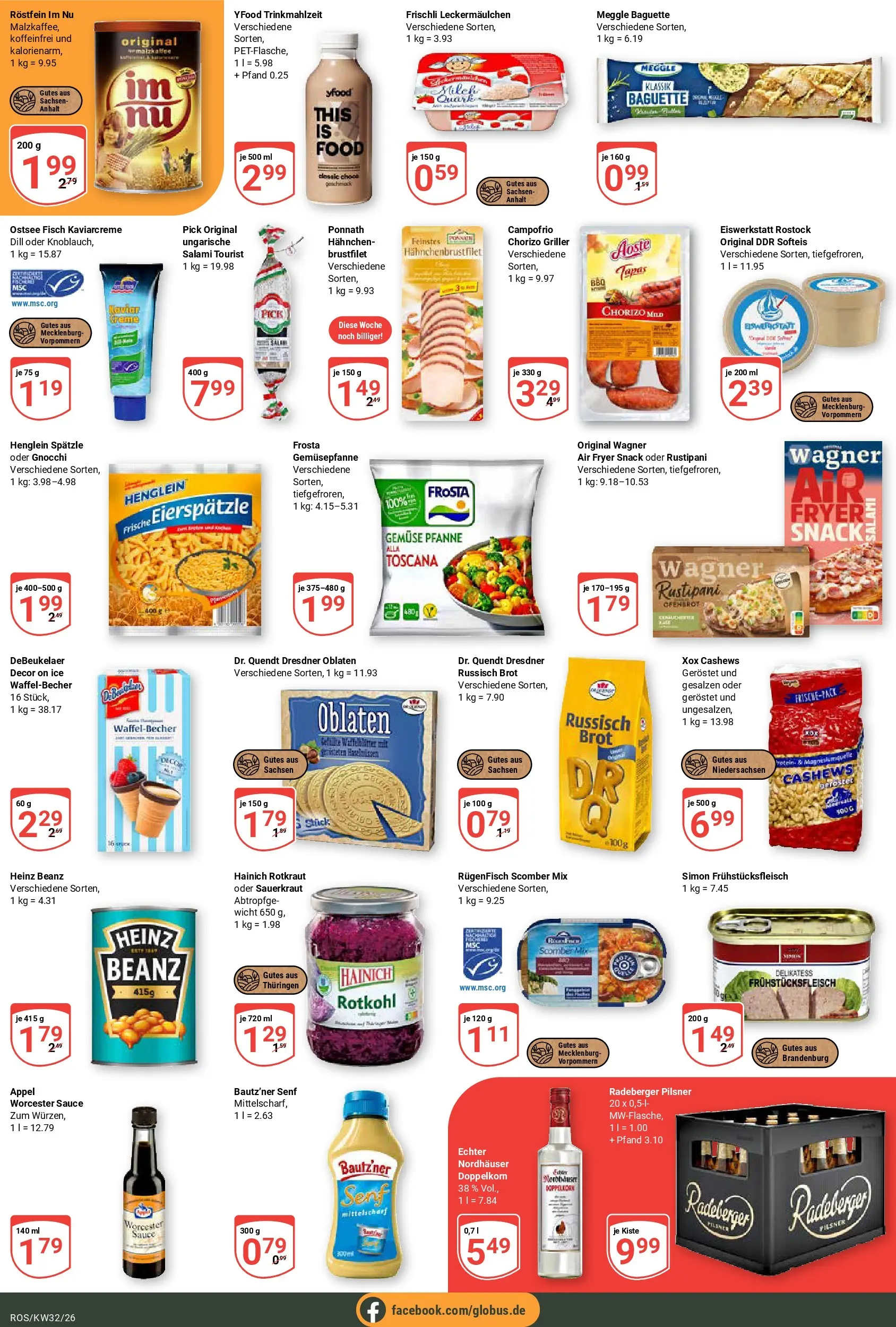 Globus Prospekt Lambrechtshagen (ab 03.08.2026) » Angebote online | Seite: 3 | Produkte: Baguette, Frosta, Fisch, Radeberger pilsner