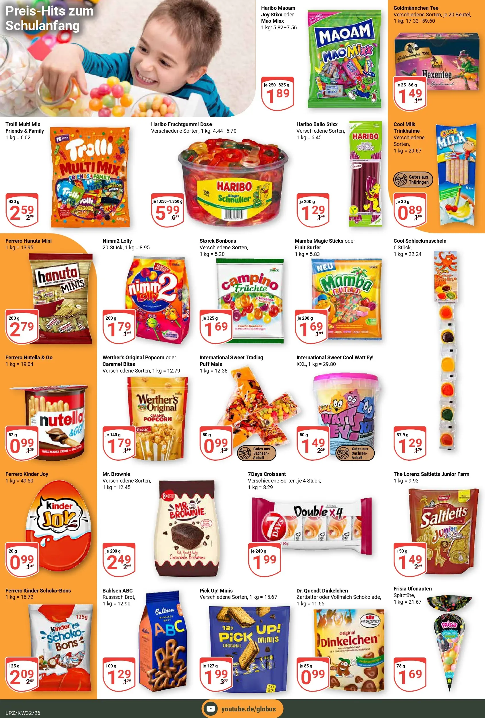 Globus Prospekt Leipzig (ab 03.08.2026) » Angebote online | Seite: 7 | Produkte: Haribo, Croissant, Nutella, Tee