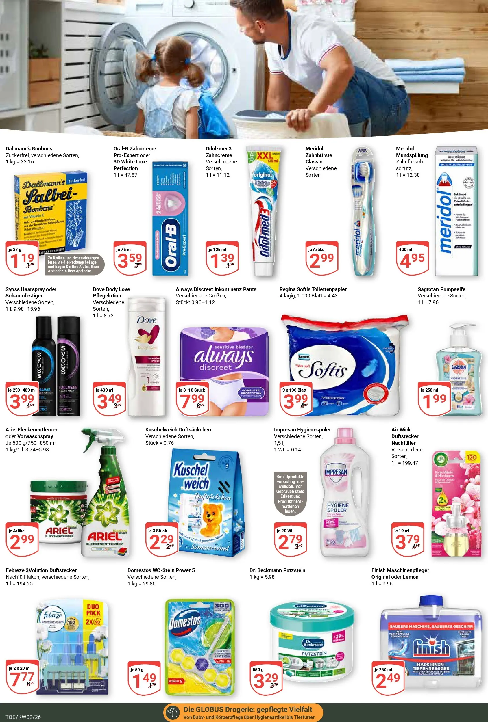 Globus Prospekt Tönisvorst (ab 03.08.2026) » Angebote online | Seite: 23 | Produkte: Kuschelweich, Haarspray, Zahnbürste, Fleckenentferner