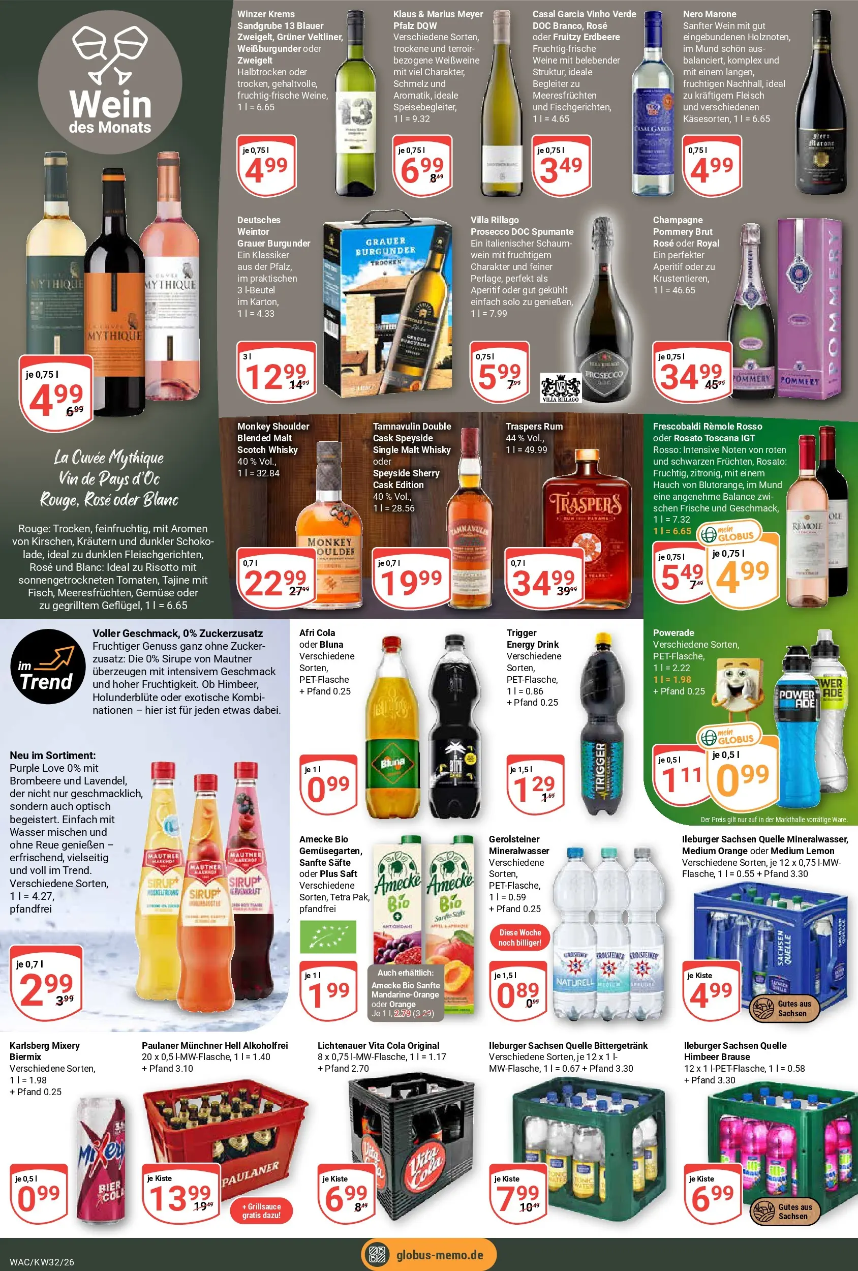 Globus Prospekt Markkleeberg (ab 03.08.2026) » Angebote online | Seite: 17 | Produkte: Prosecco, Gemüse, Fleisch, Gerolsteiner