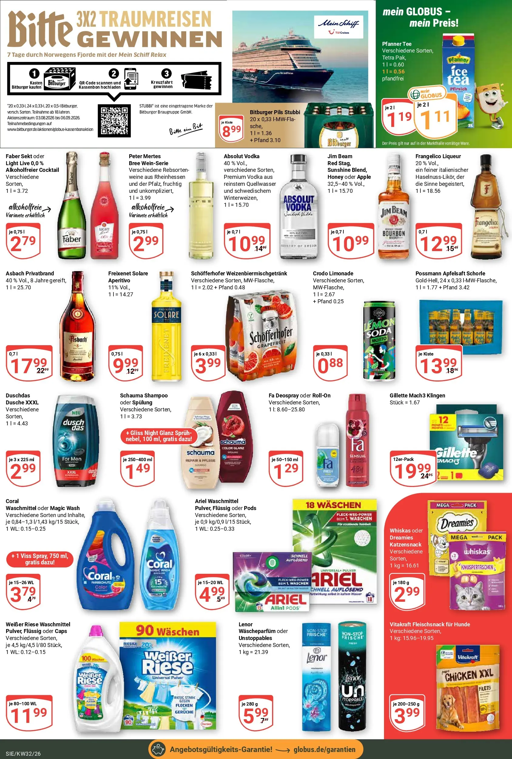 Globus Prospekt Siegen (ab 03.08.2026) » Angebote online | Seite: 7 | Produkte: Jim beam, Sekt, Apfelsaft, Duschdas