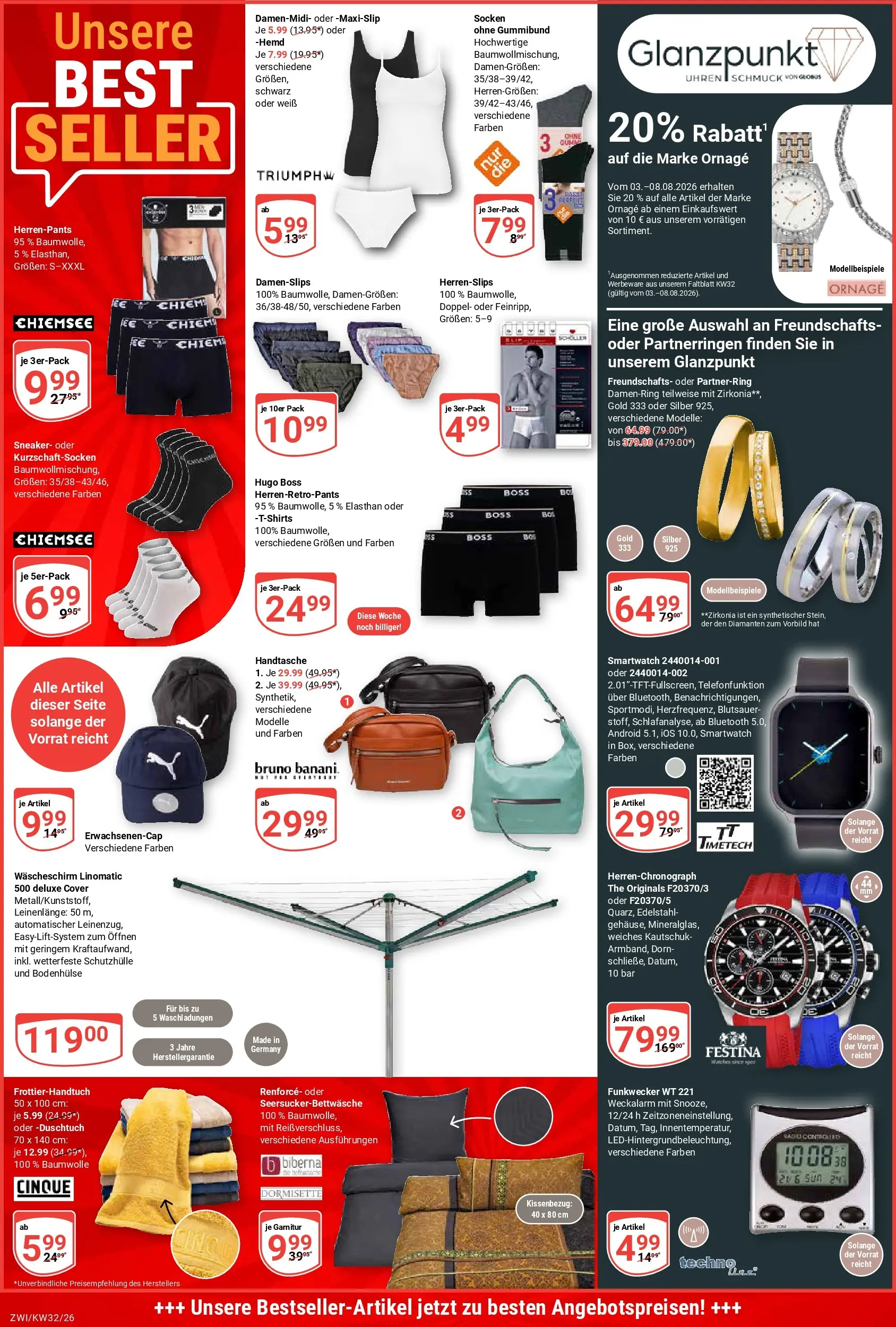 Globus Prospekt Zwickau (ab 03.08.2026) » Angebote online | Seite: 27 | Produkte: Smartwatch, Hemd, Socken, Hugo