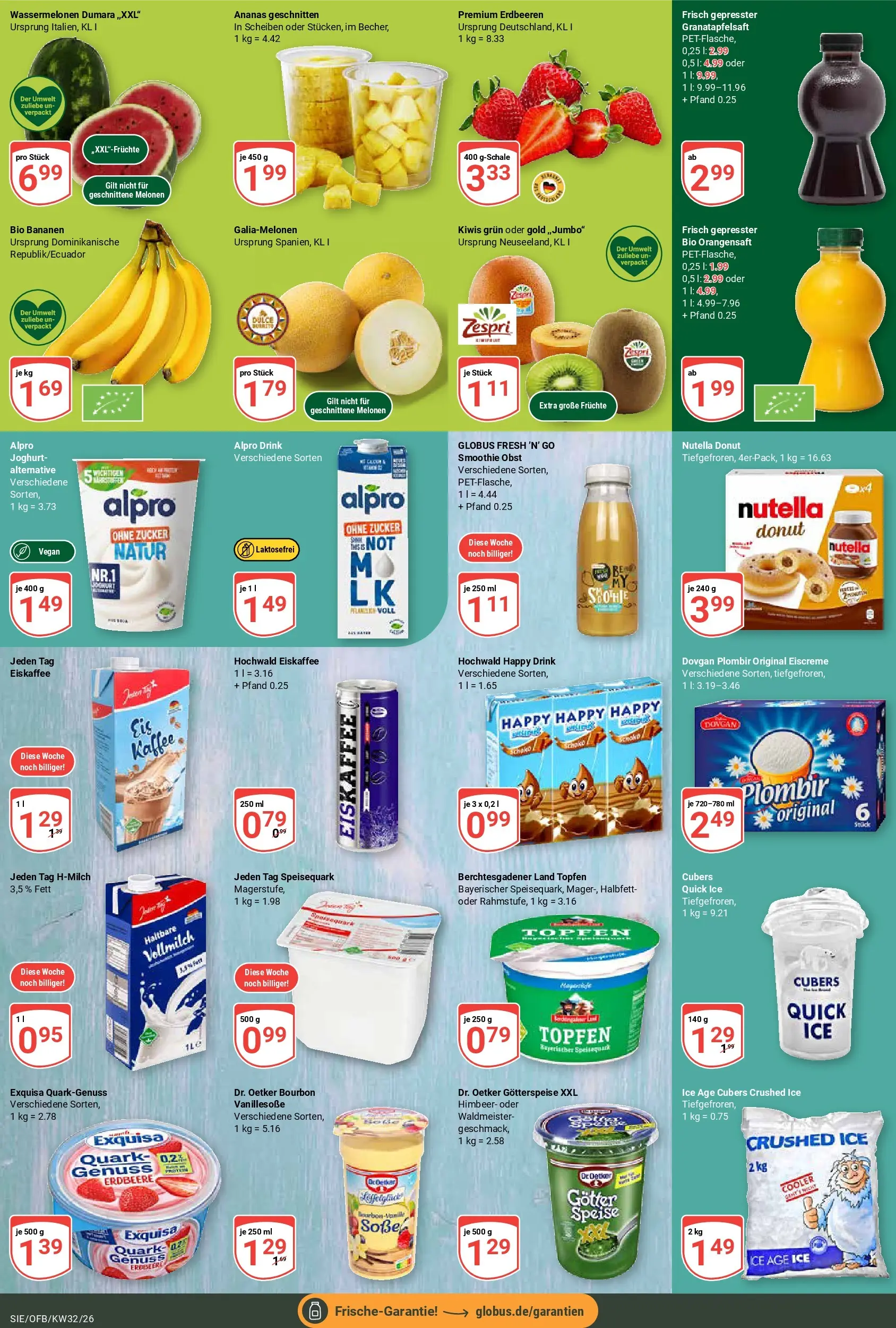 Globus Prospekt Siegen (ab 03.08.2026) » Angebote online | Seite: 9 | Produkte: Quark, Bananen, Ananas, Alpro