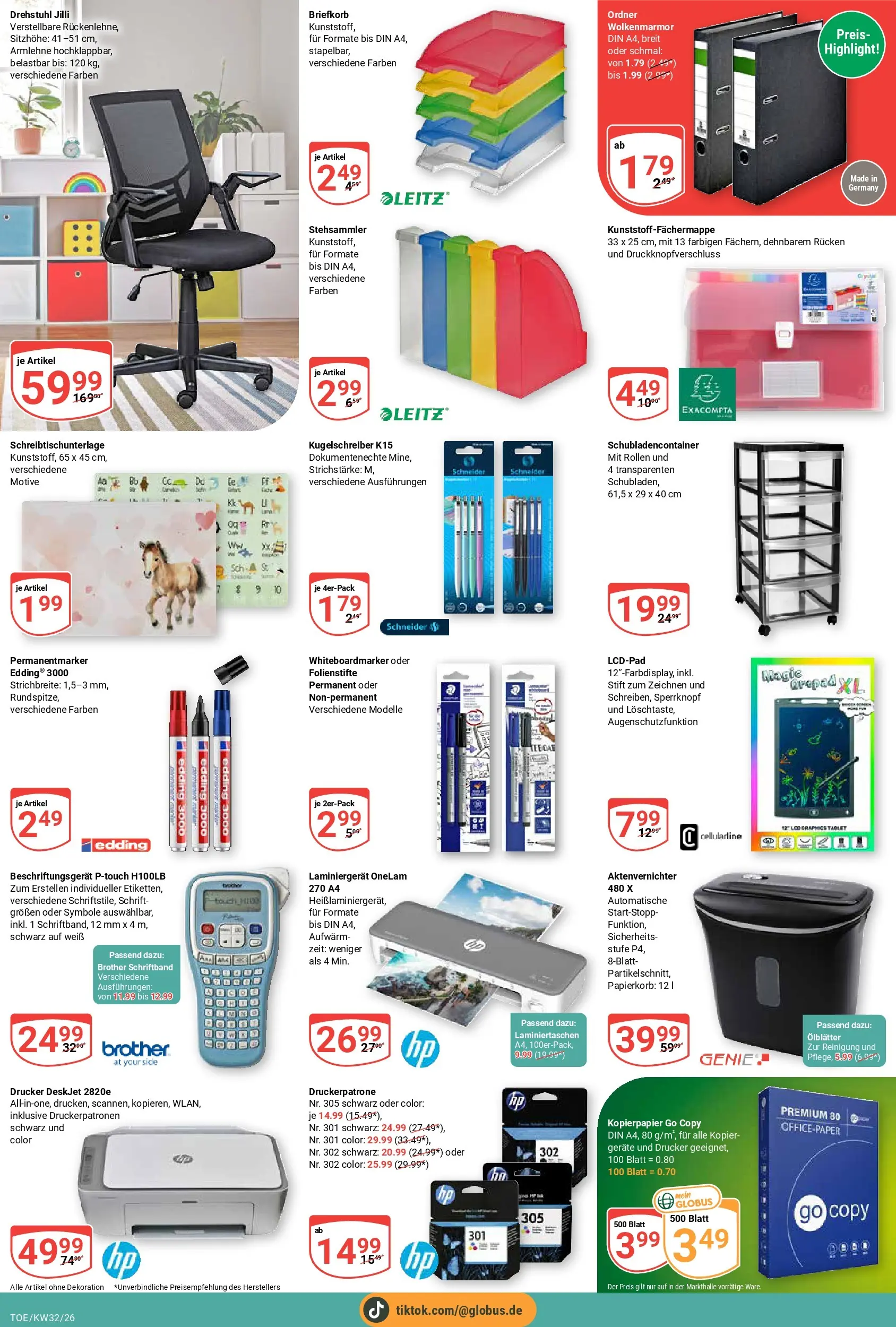 Globus Prospekt Tönisvorst (ab 03.08.2026) » Angebote online | Seite: 27 | Produkte: Aktenvernichter, Tablet, Drucker