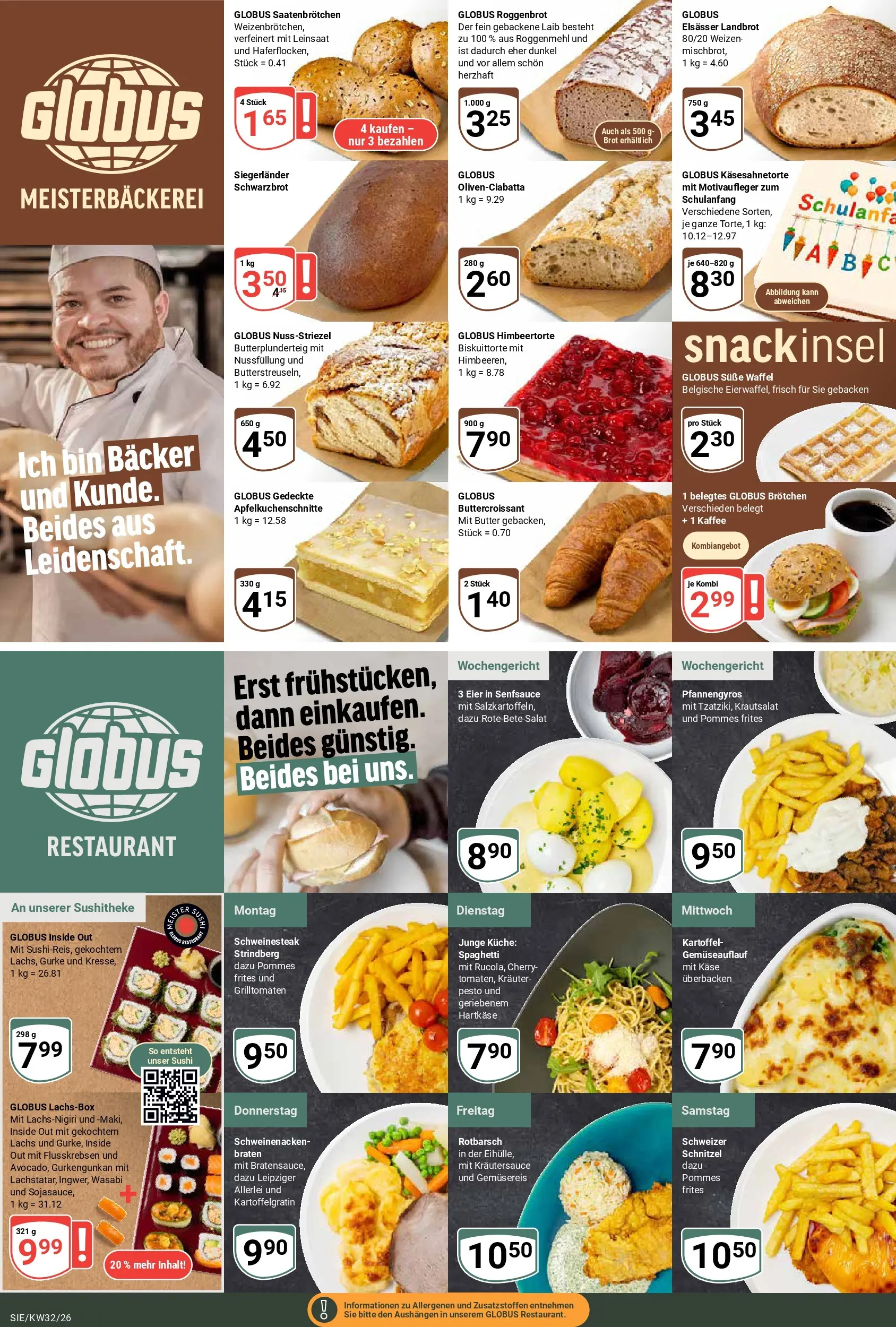 Globus Prospekt Siegen (ab 03.08.2026) » Angebote online | Seite: 10 | Produkte: Kaffee, Schweinenacken, Pommes frites, Salat