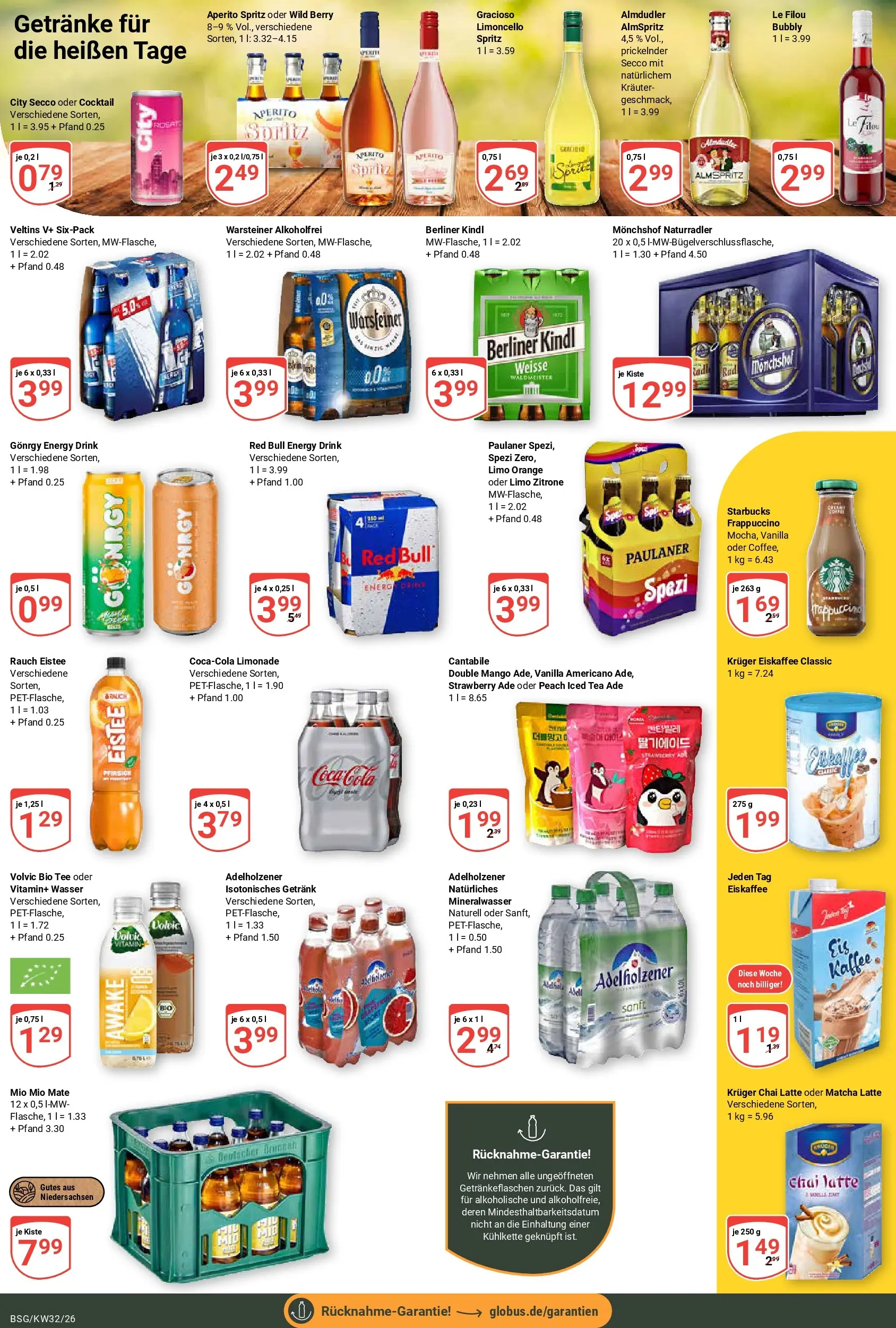 Globus Prospekt Braunschweig (ab 03.08.2026) » Angebote online | Seite: 21 | Produkte: Monchshof, Warsteiner, Paulaner, Veltins