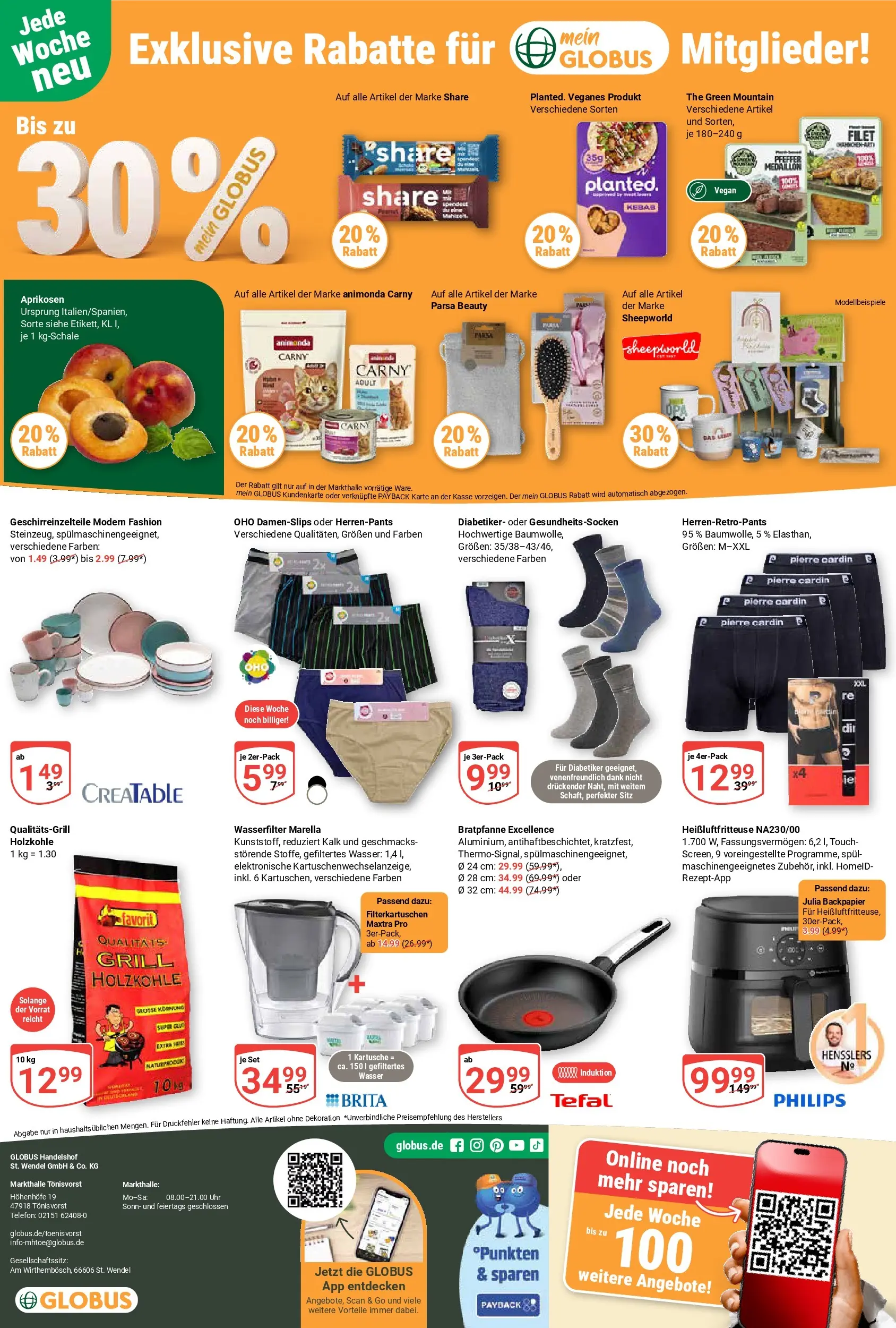 Globus Prospekt Tönisvorst (ab 03.08.2026) » Angebote online | Seite: 28 | Produkte: Grill, Wasser, Pfeffer, Telefon
