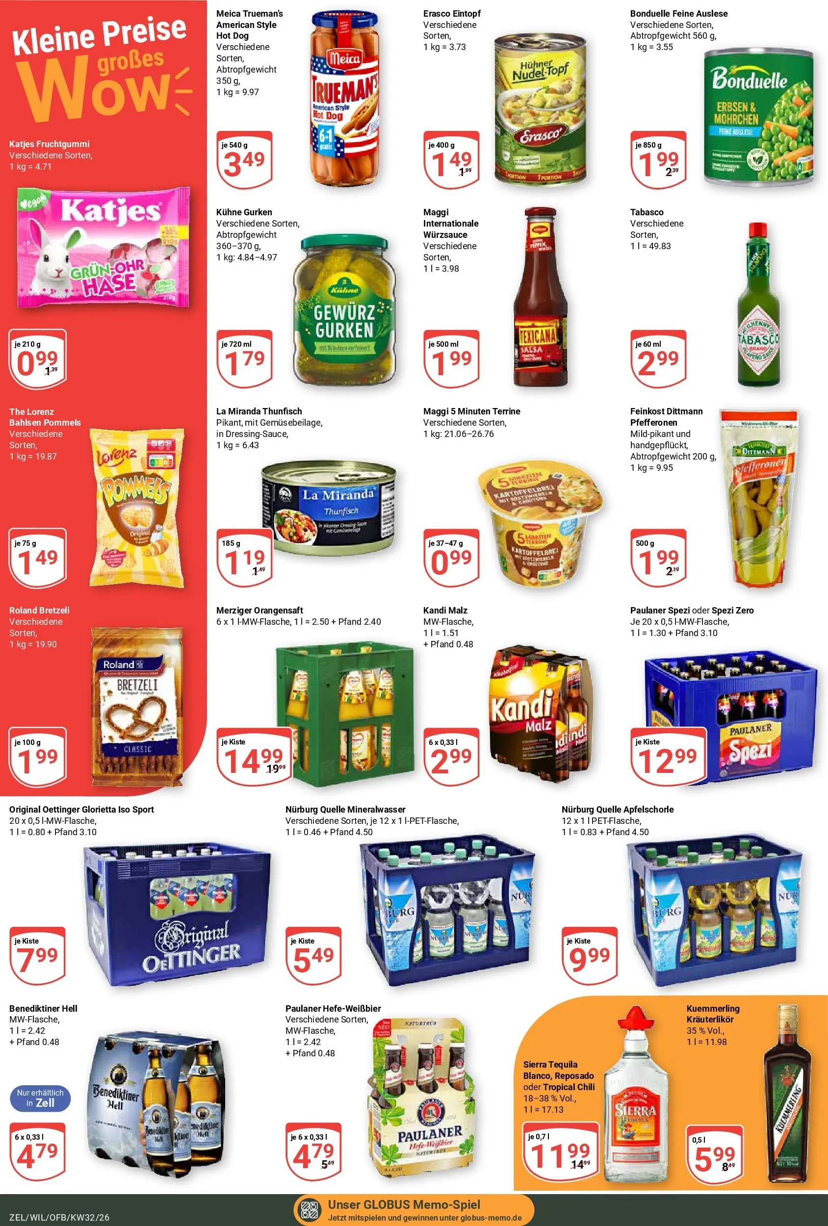 Globus Prospekt Wittlich (ab 03.08.2026) » Angebote online | Seite: 8 | Produkte: Katjes, Gurken, Erbsen, Maggi 5 minuten terrine