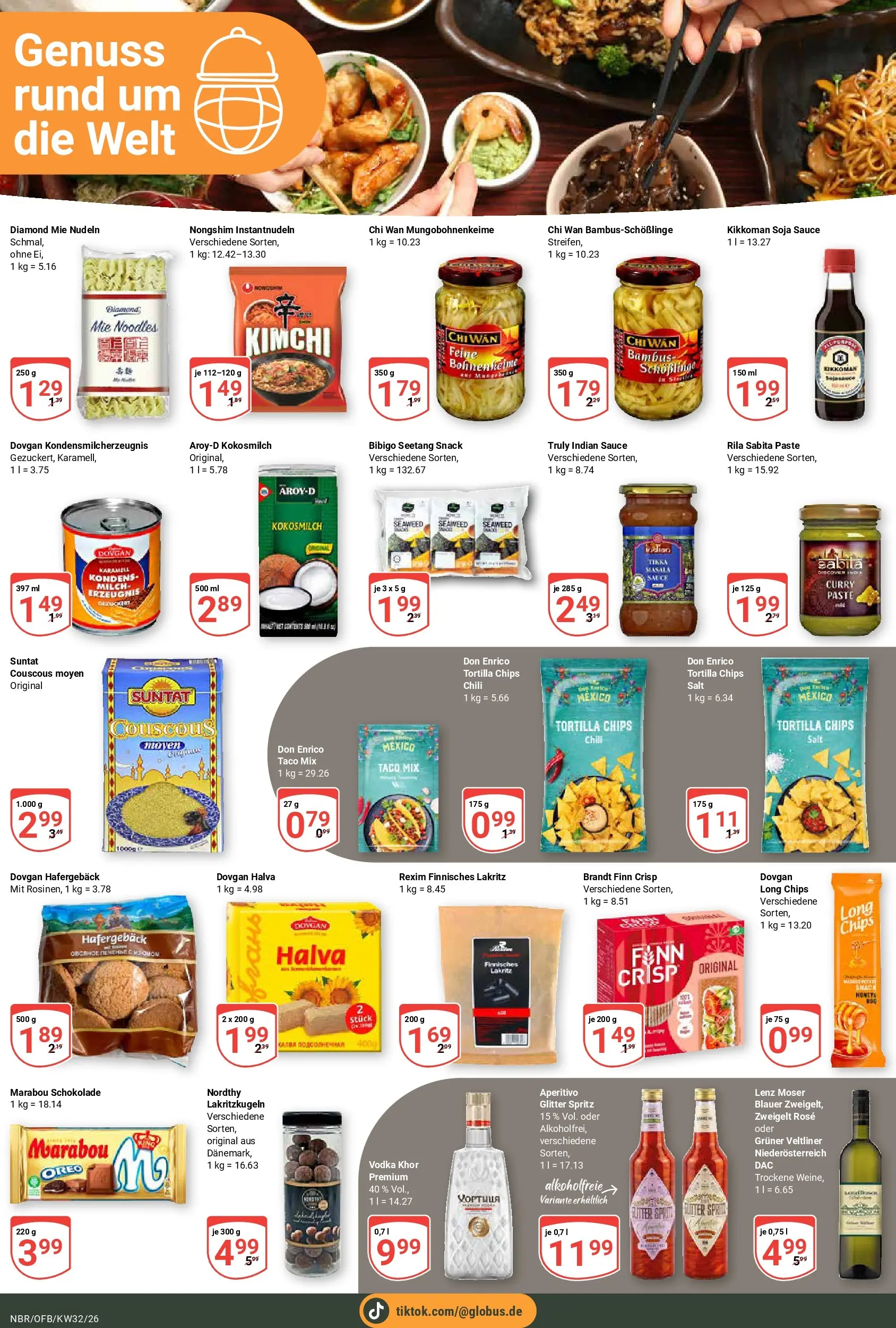 Globus Prospekt Neubrandenburg (ab 03.08.2026) » Angebote online | Seite: 15 | Produkte: Milch, Chili, Vodka, Nudeln