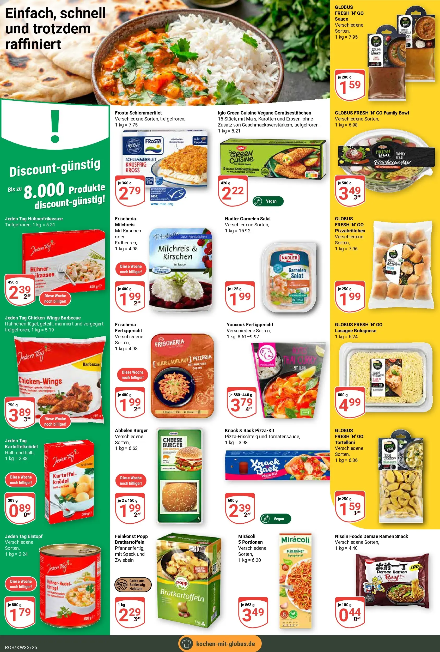 Globus Prospekt Lambrechtshagen (ab 03.08.2026) » Angebote online | Seite: 12 | Produkte: Iglo, Burger, Garnelen, Kirschen