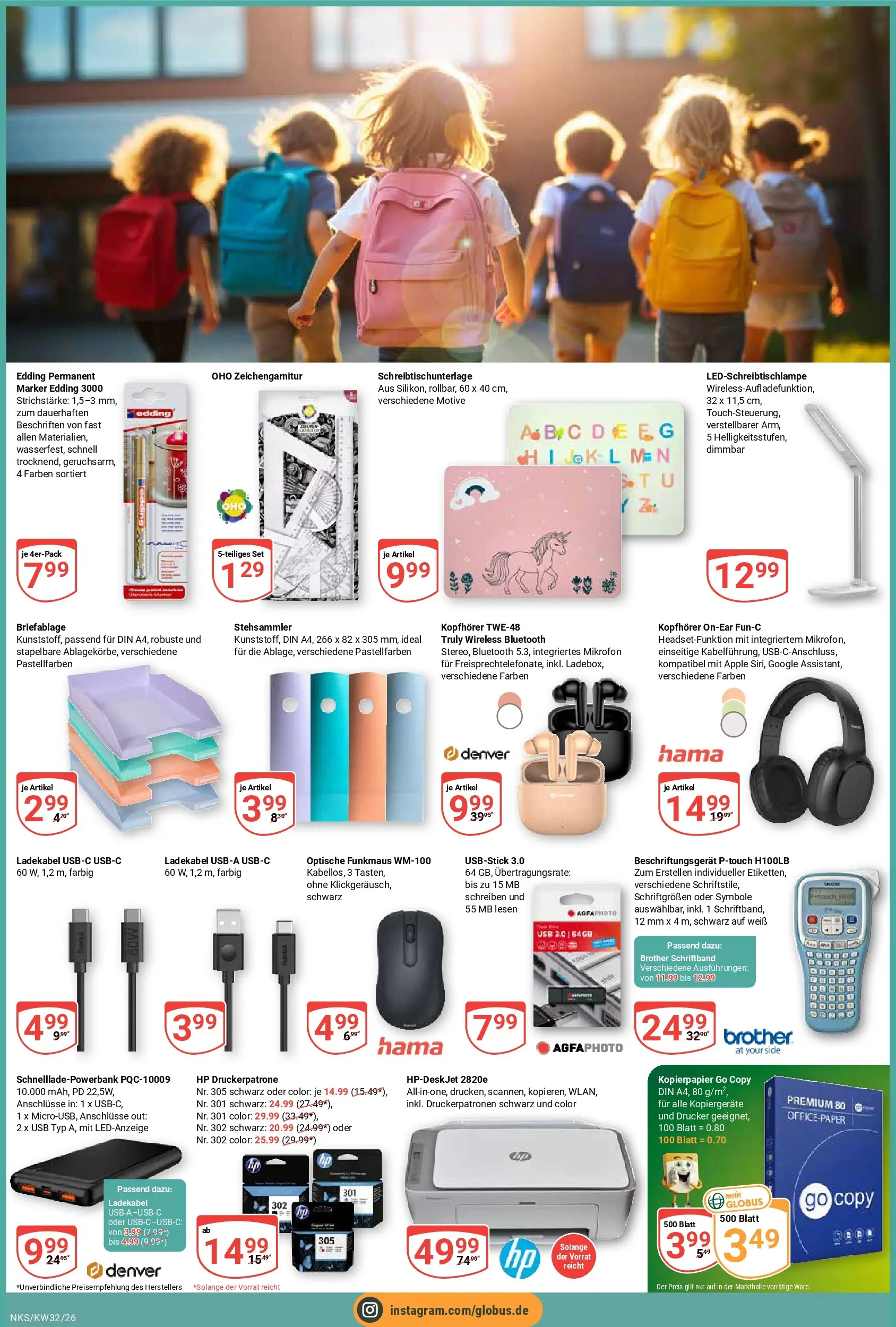 Globus Prospekt Neunkirchen (ab 03.08.2026) » Angebote online | Seite: 4 | Produkte: Apple, Ladekabel, Drucker, Kopfhörer