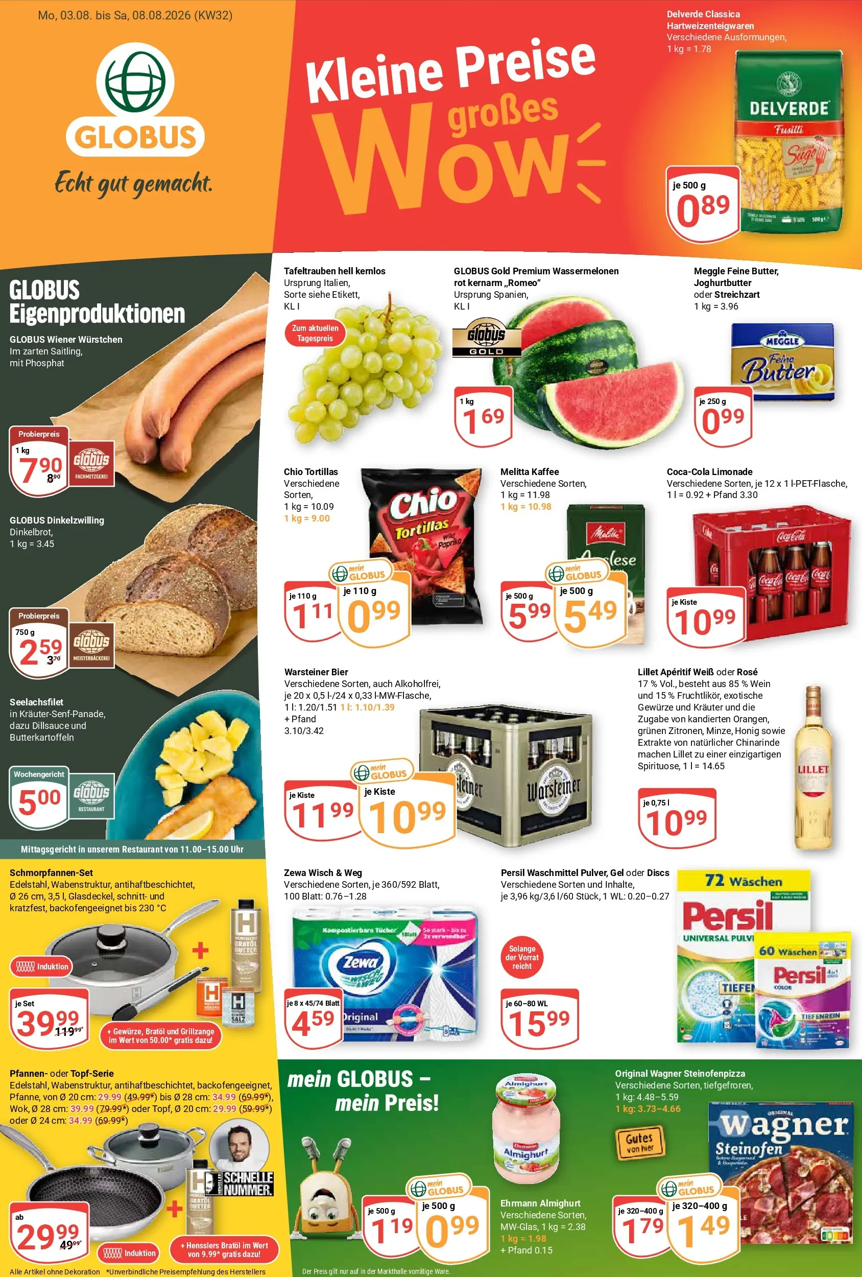 Globus Prospekt Neunkirchen (ab 03.08.2026) » Angebote online | Seite: 5 | Produkte: Melitta kaffee, Bier, Chio tortillas, Uhr