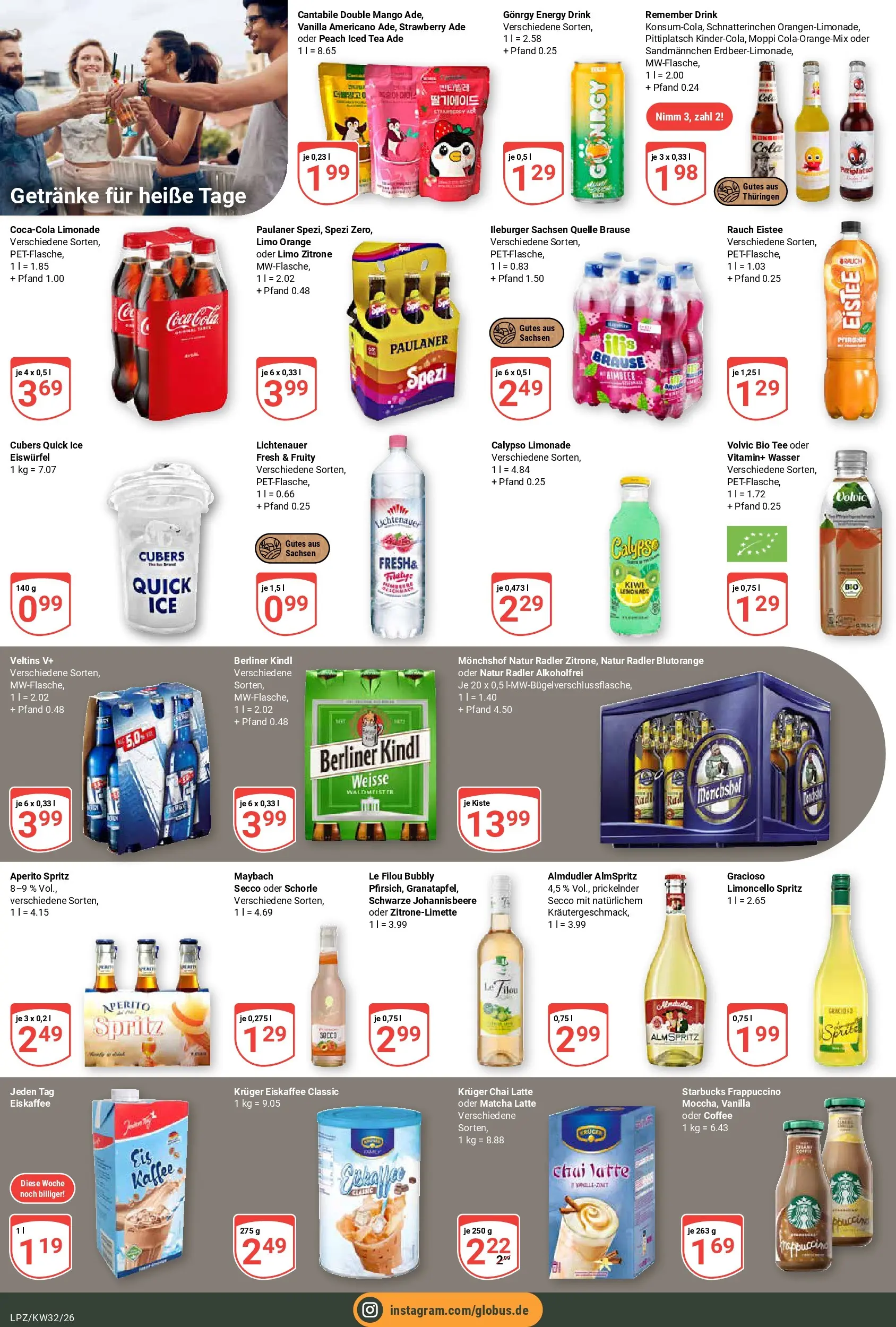 Globus Prospekt Leipzig (ab 03.08.2026) » Angebote online | Seite: 21 | Produkte: Limonade, Wasser, Zitrone, Veltins
