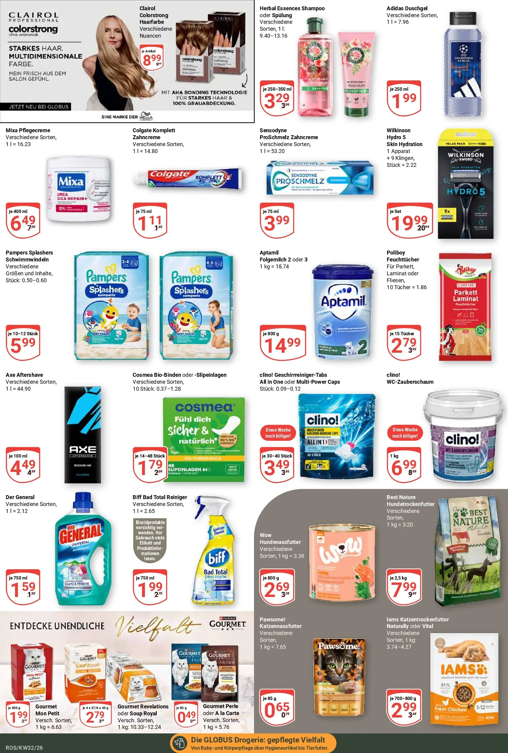 Globus Prospekt Lambrechtshagen (ab 03.08.2026) » Angebote online | Seite: 23 | Produkte: Bad, Pampers, Shampoo, Axe