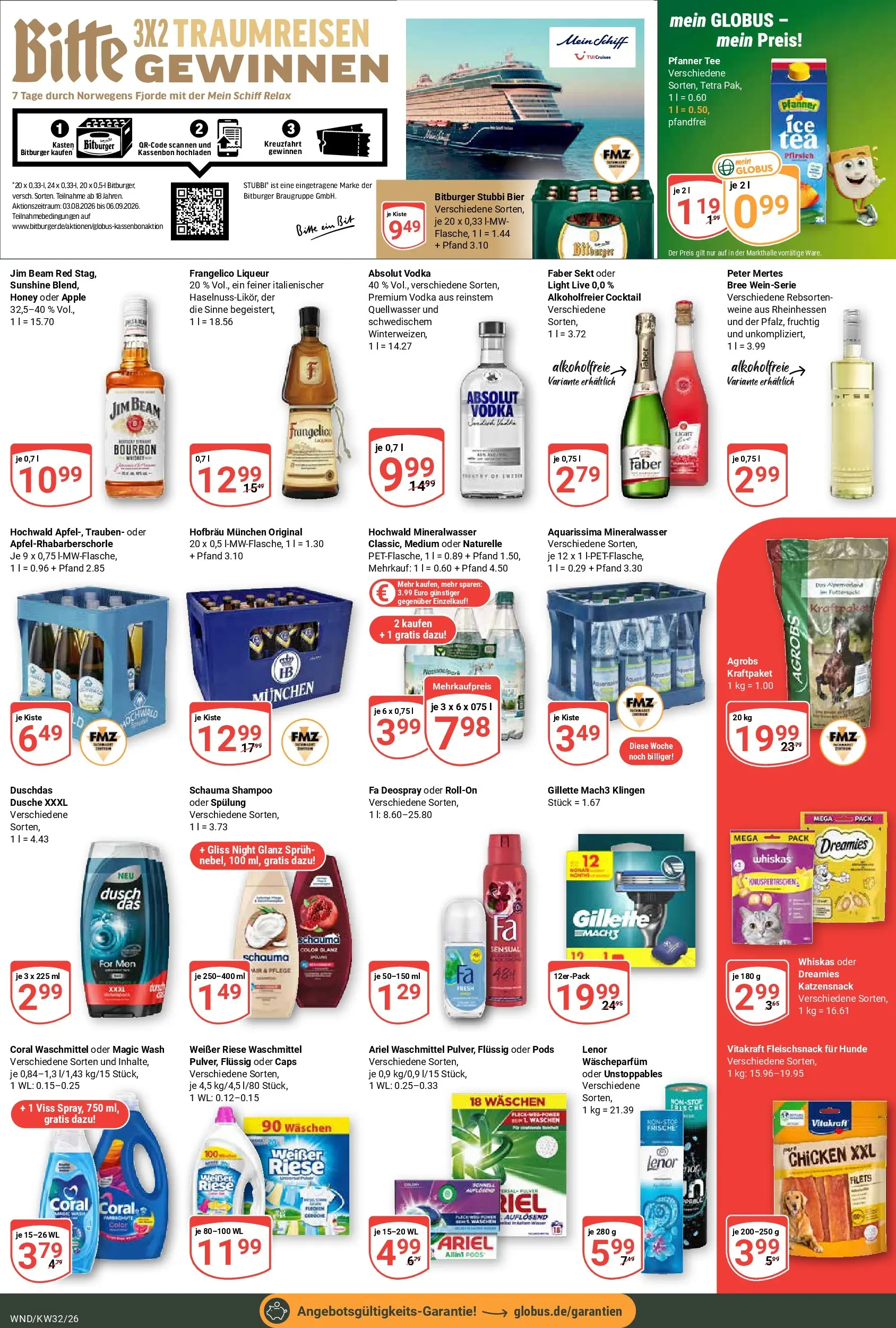 Globus Prospekt St. Wendel (ab 03.08.2026) » Angebote online | Seite: 11 | Produkte: Jim beam, Waschmittel, Bourbon, Whiskas