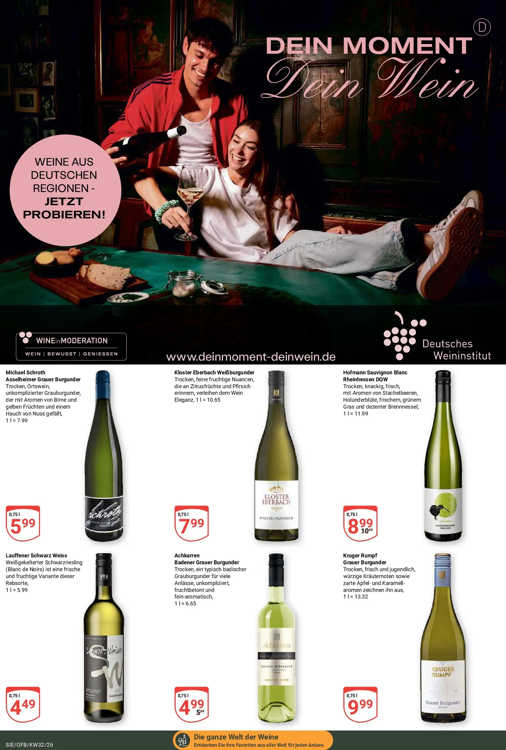 Globus Prospekt Siegen (ab 03.08.2026) » Angebote online | Seite: 27 | Produkte: Äpfel, Pfirsich, Birne, Wein