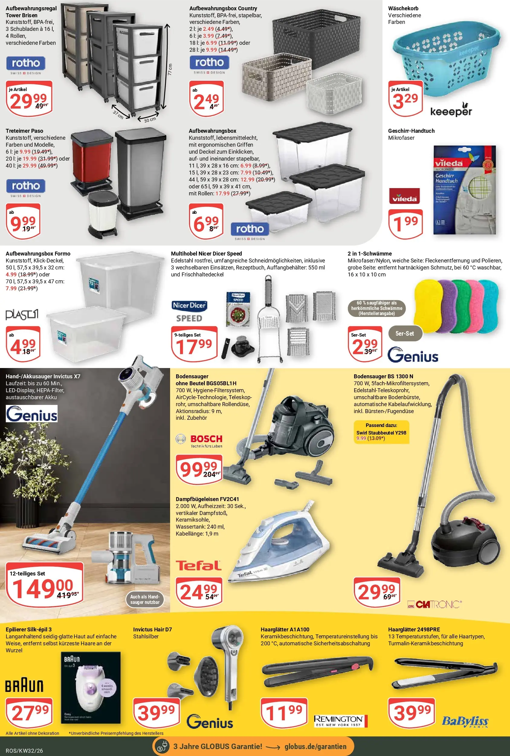 Globus Prospekt Lambrechtshagen (ab 03.08.2026) » Angebote online | Seite: 26 | Produkte: Bosch, Epilierer, Haarglätter