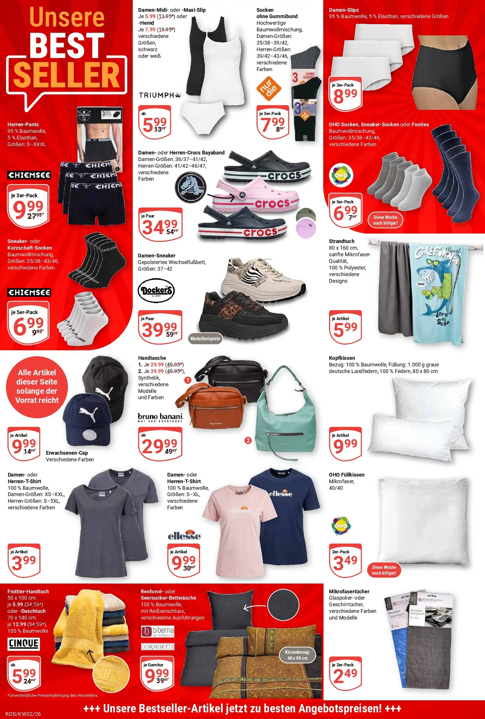 Globus Prospekt Lambrechtshagen (ab 03.08.2026) » Angebote online | Seite: 27 | Produkte: Strandtuch, Kopfkissen, Hemd, Handtasche