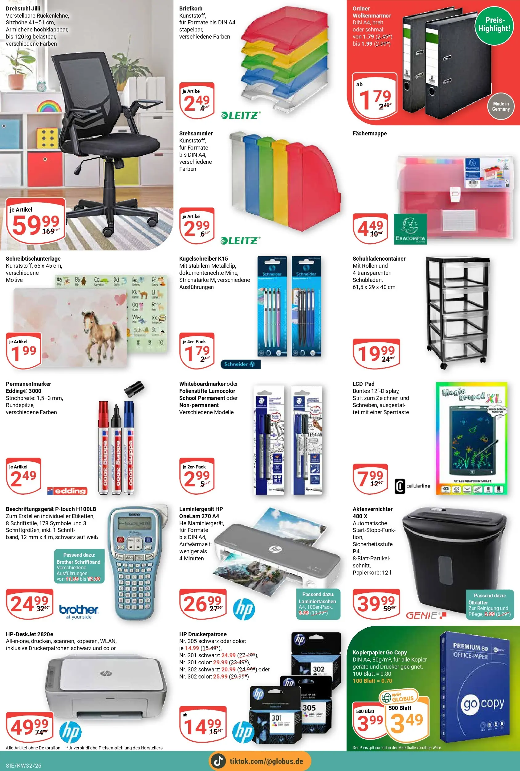 Globus Prospekt Siegen (ab 03.08.2026) » Angebote online | Seite: 30 | Produkte: HP, Aktenvernichter, Tablet, Drucker