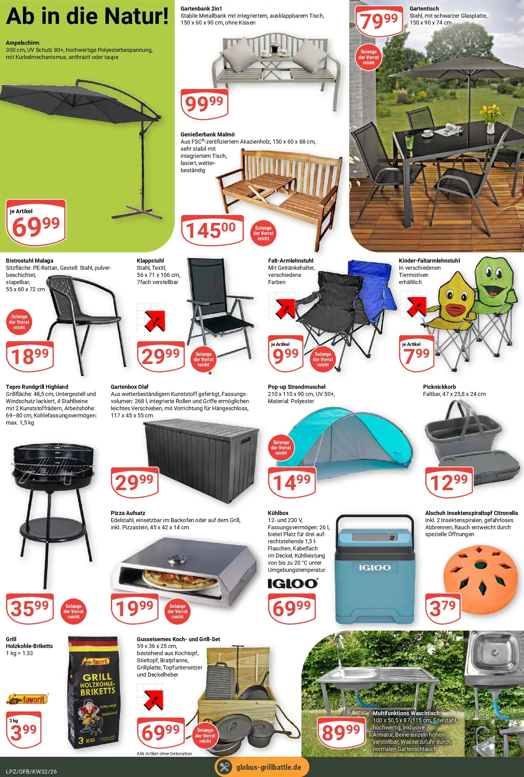 Globus Prospekt Leipzig (ab 03.08.2026) » Angebote online | Seite: 31 | Produkte: Grill, Kissen, Backofen, Pizza