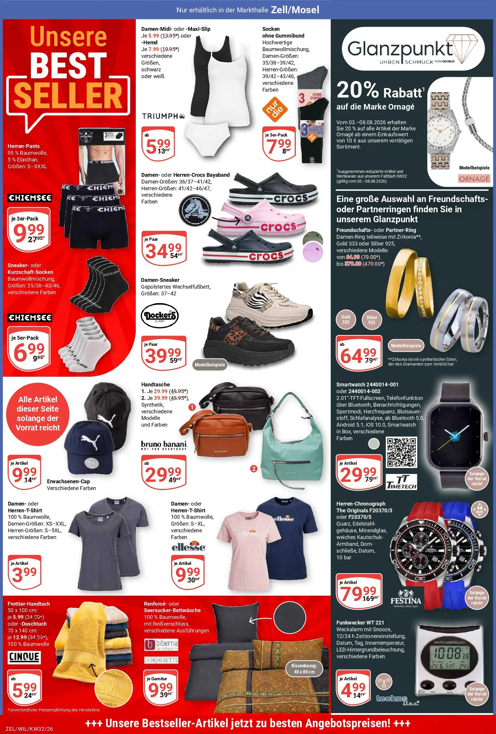 Globus Prospekt Wittlich (ab 03.08.2026) » Angebote online | Seite: 27 | Produkte: Smartwatch, Hemd, Socken, Handtasche