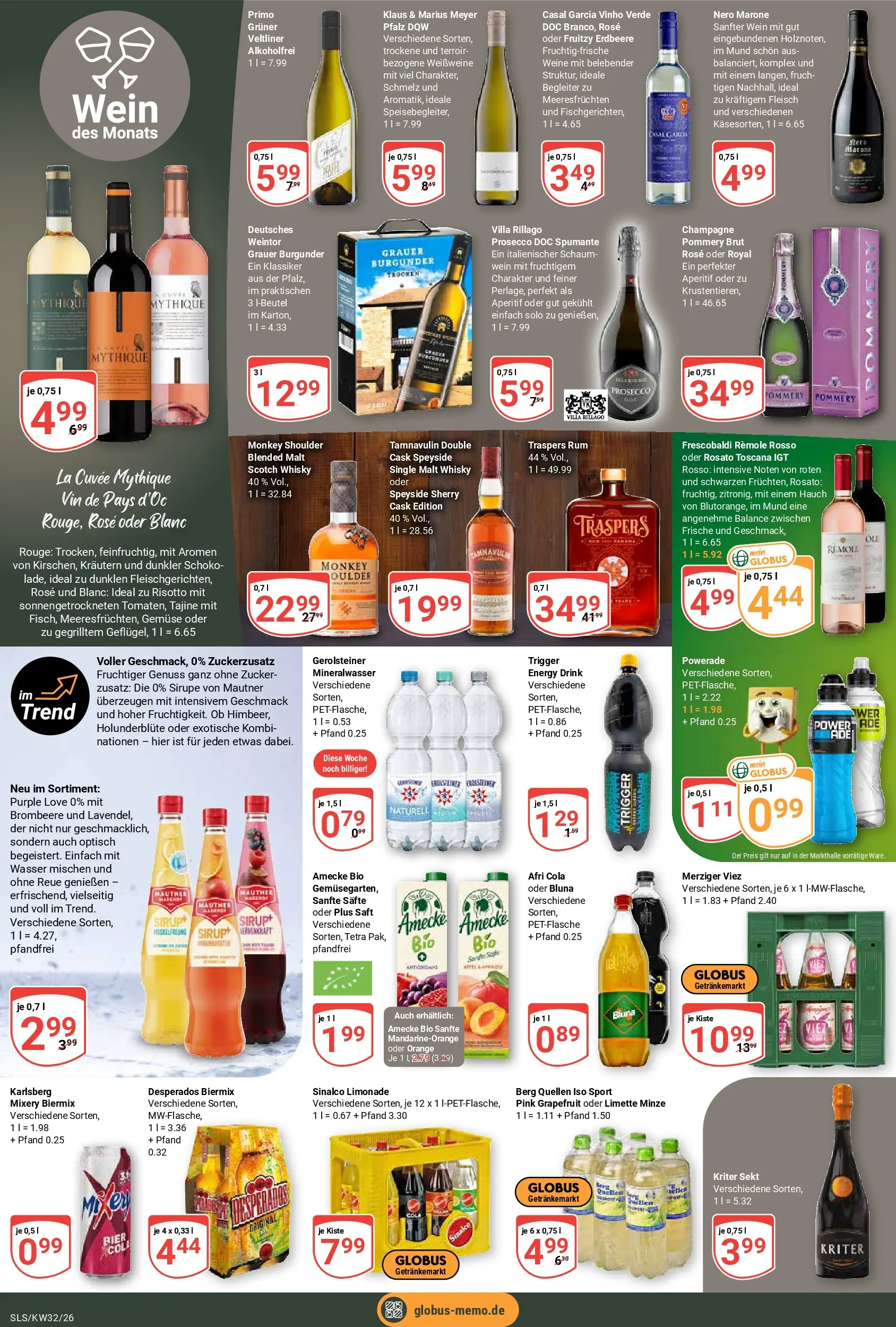 Globus Prospekt Saarlouis (ab 03.08.2026) » Angebote online | Seite: 20 | Produkte: Gemüse, Zucker, Powerade, Desperados